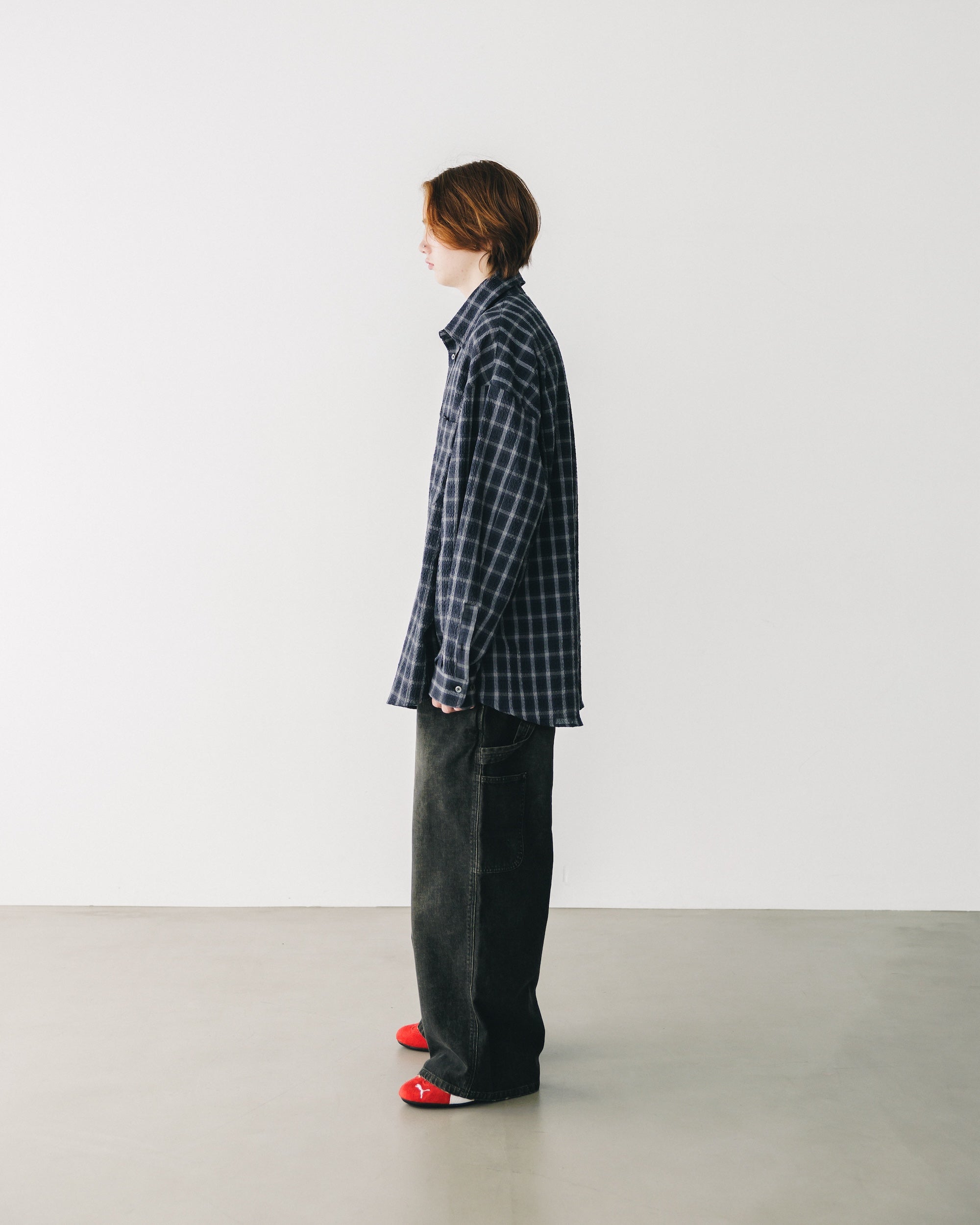 VINTAGE DYED SELVEDGE DENIM WORKER PANTS (VINTAGE BLACK)
