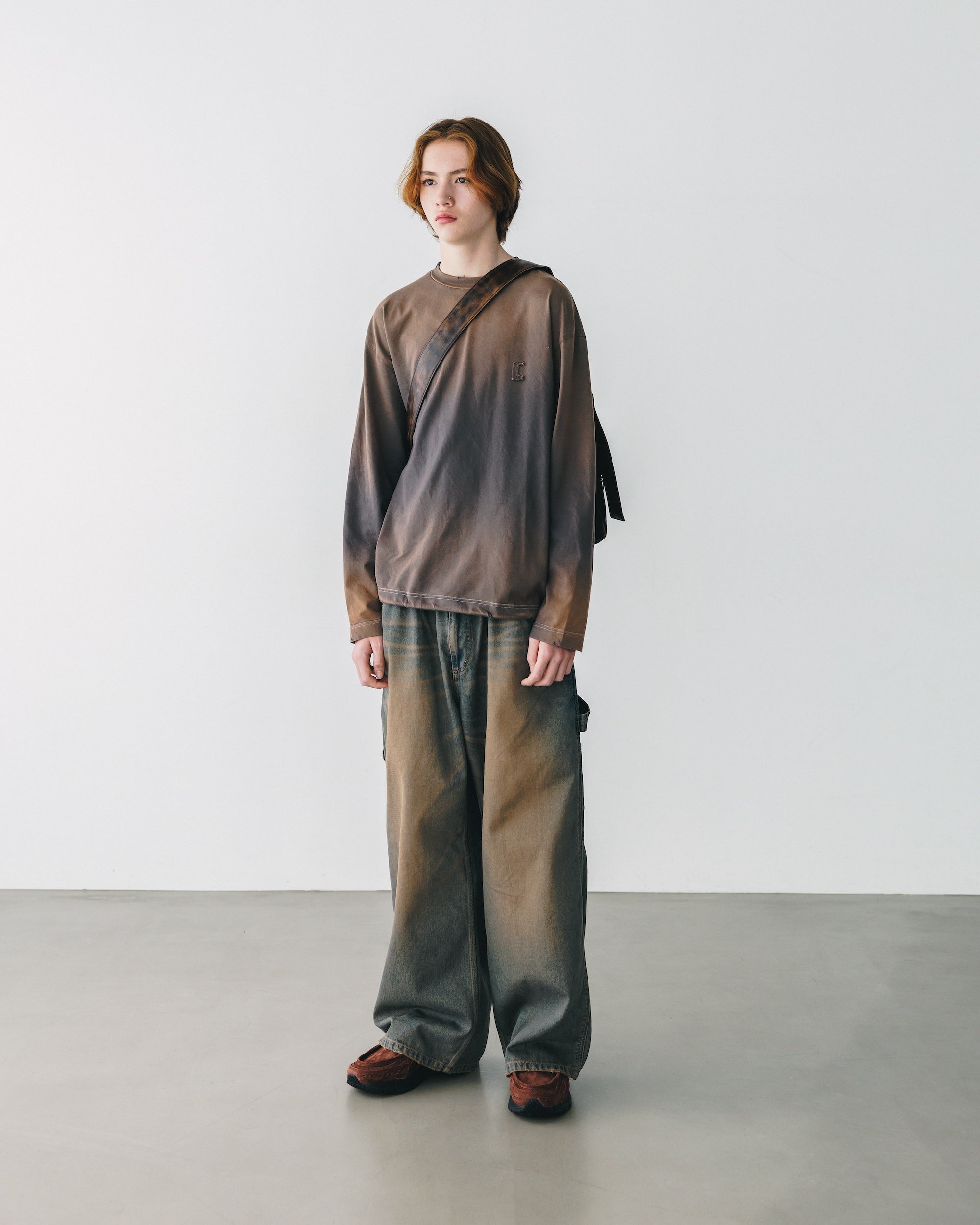 【11.5 WED 20:00- IN STOCK】VINTAGE DYED SELVEDGE DENIM WORKER PANTS (VINTAGE BROWN)
