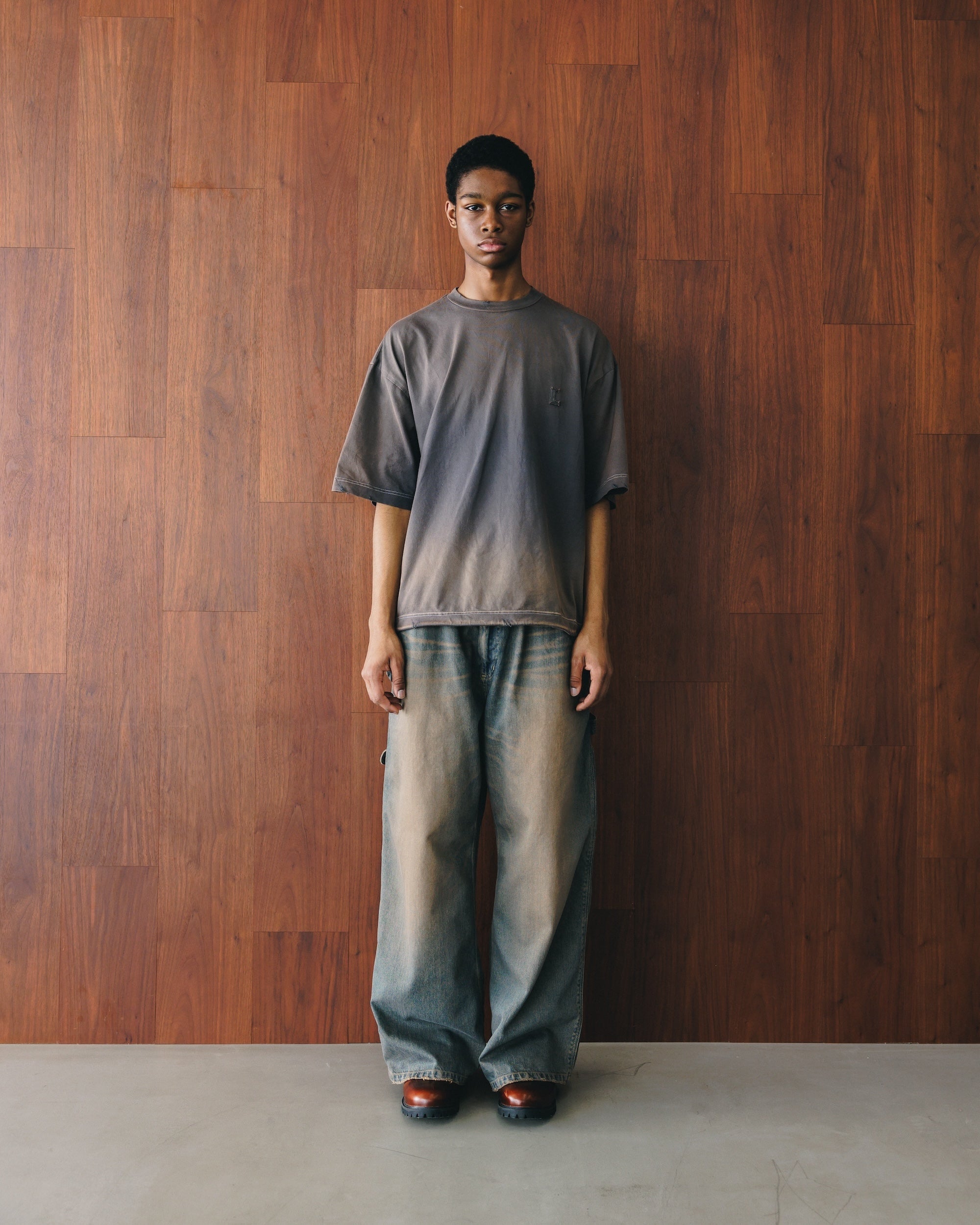 【11.5 WED 20:00- IN STOCK】VINTAGE DYED SELVEDGE DENIM WORKER PANTS (VINTAGE BROWN)