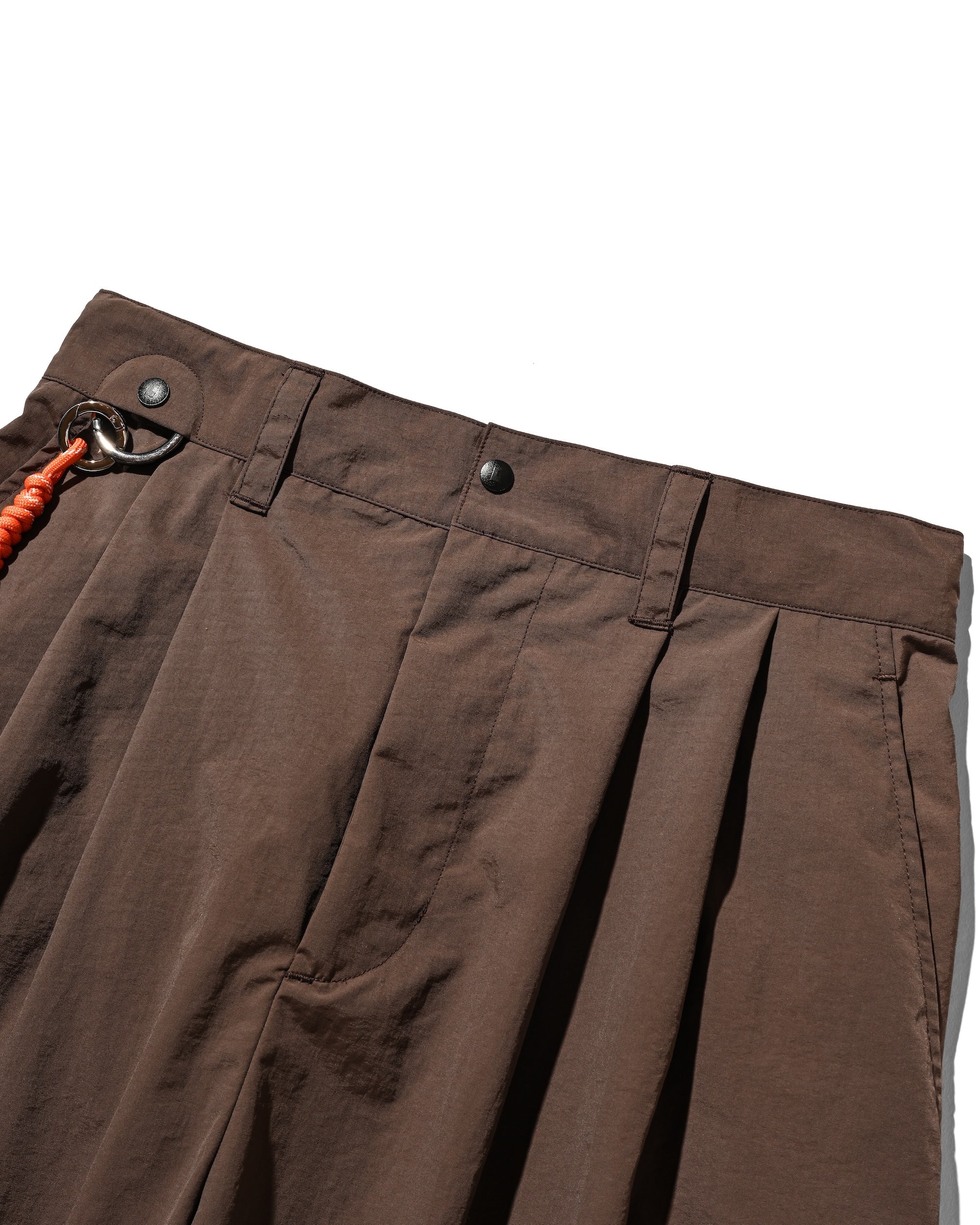 【10.15 WED 20:00- IN STOCK】WATER REPELLENT NYLON CITY UNIFORM WIDE TAPERED PANTS FOR YGM (BROWN×ORANGE)