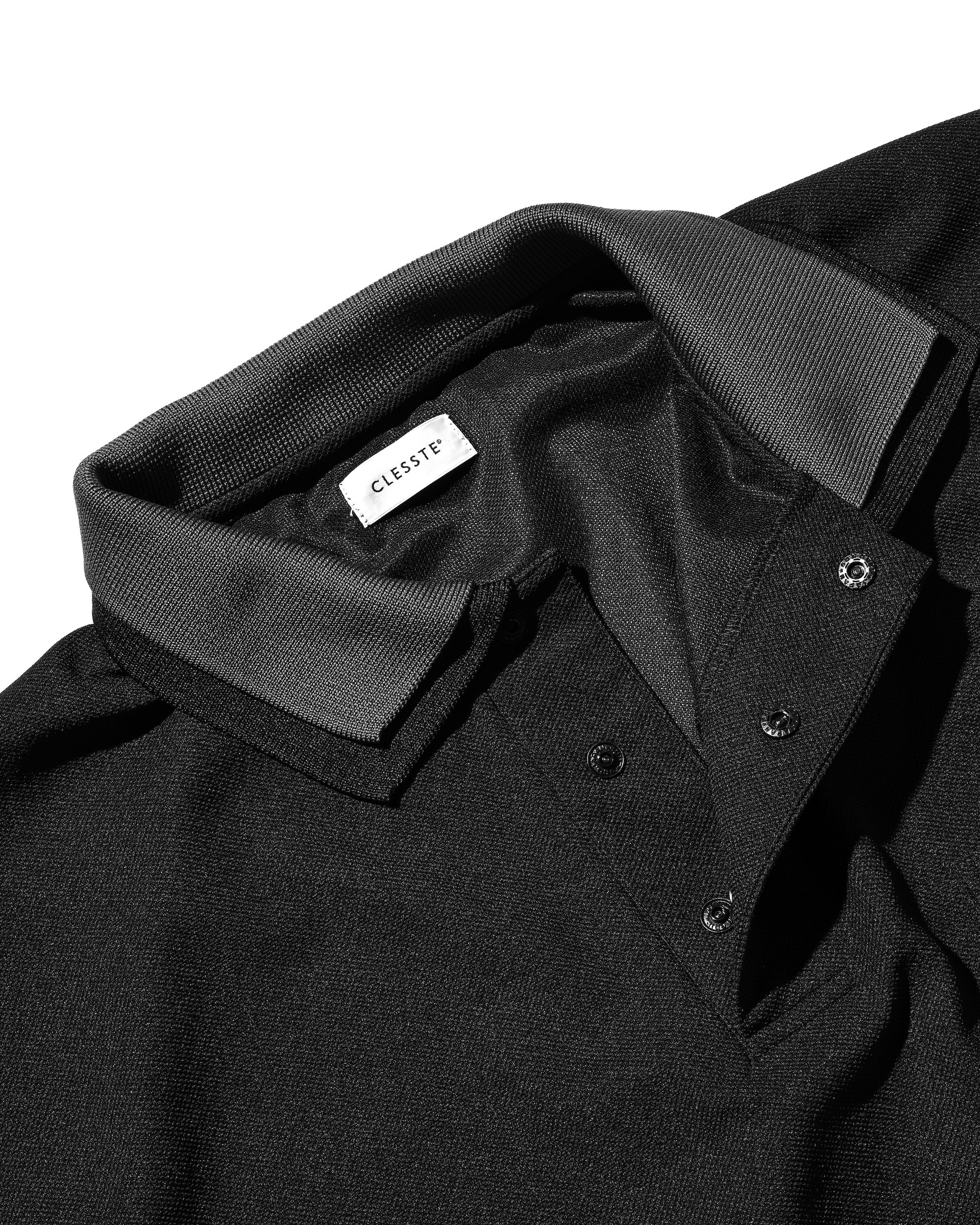 【8.20 WED 20:00- IN STOCK】ACTIVE CITY S/S DOUBLE COLLAR POLO SHIRT (BLACK×GRAY)