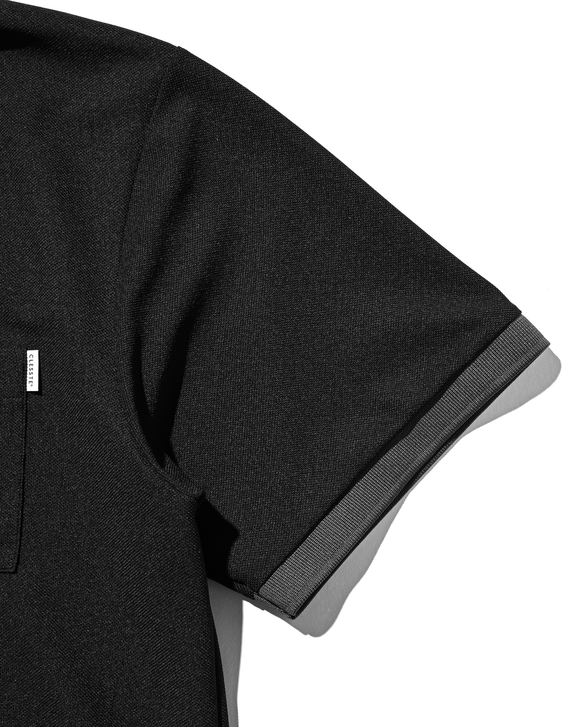 【8.20 WED 20:00- IN STOCK】ACTIVE CITY S/S DOUBLE COLLAR POLO SHIRT (BLACK×GRAY)