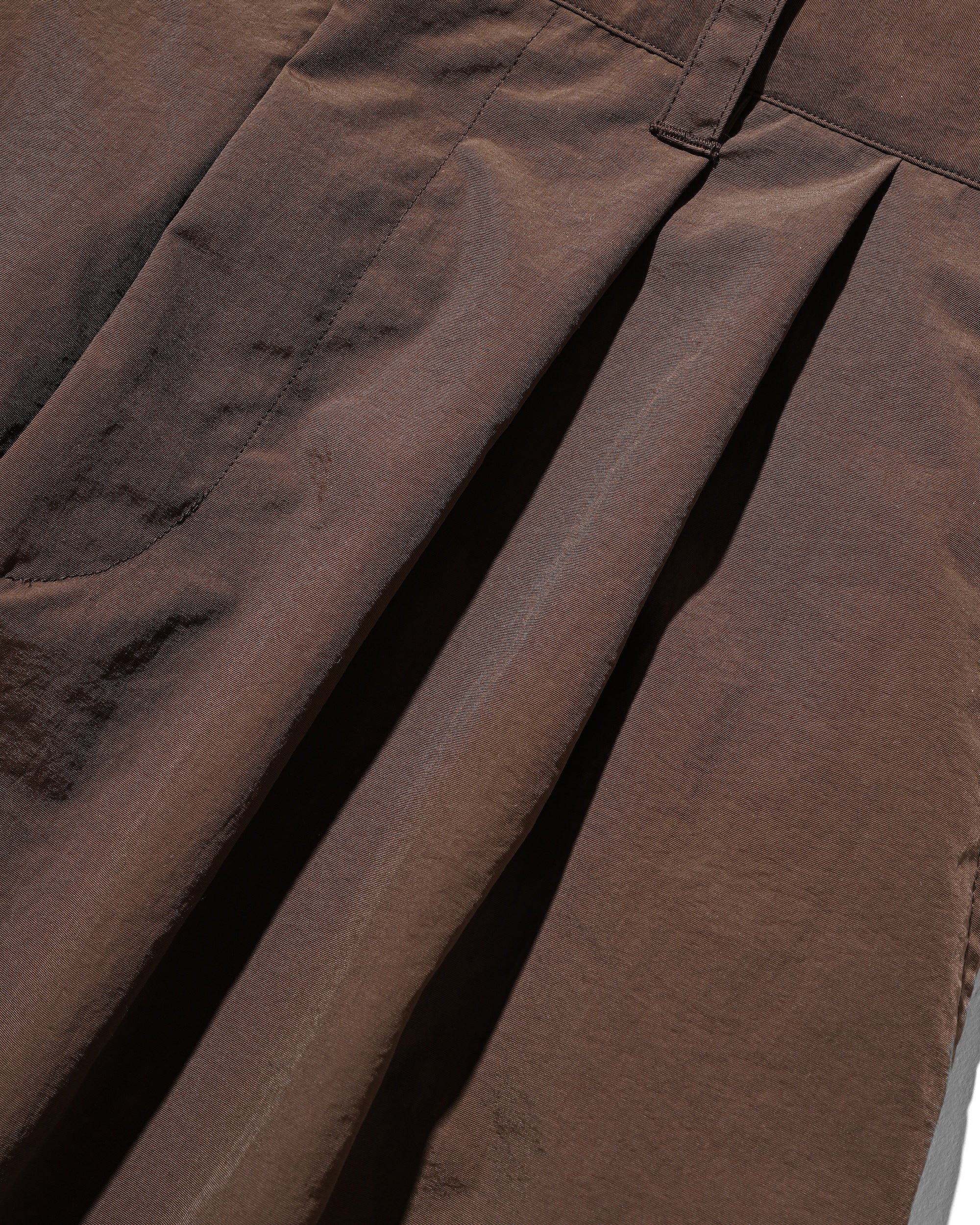 【10.15 WED 20:00- IN STOCK】WATER REPELLENT NYLON CITY UNIFORM WIDE TAPERED PANTS FOR YGM (BROWN×ORANGE)