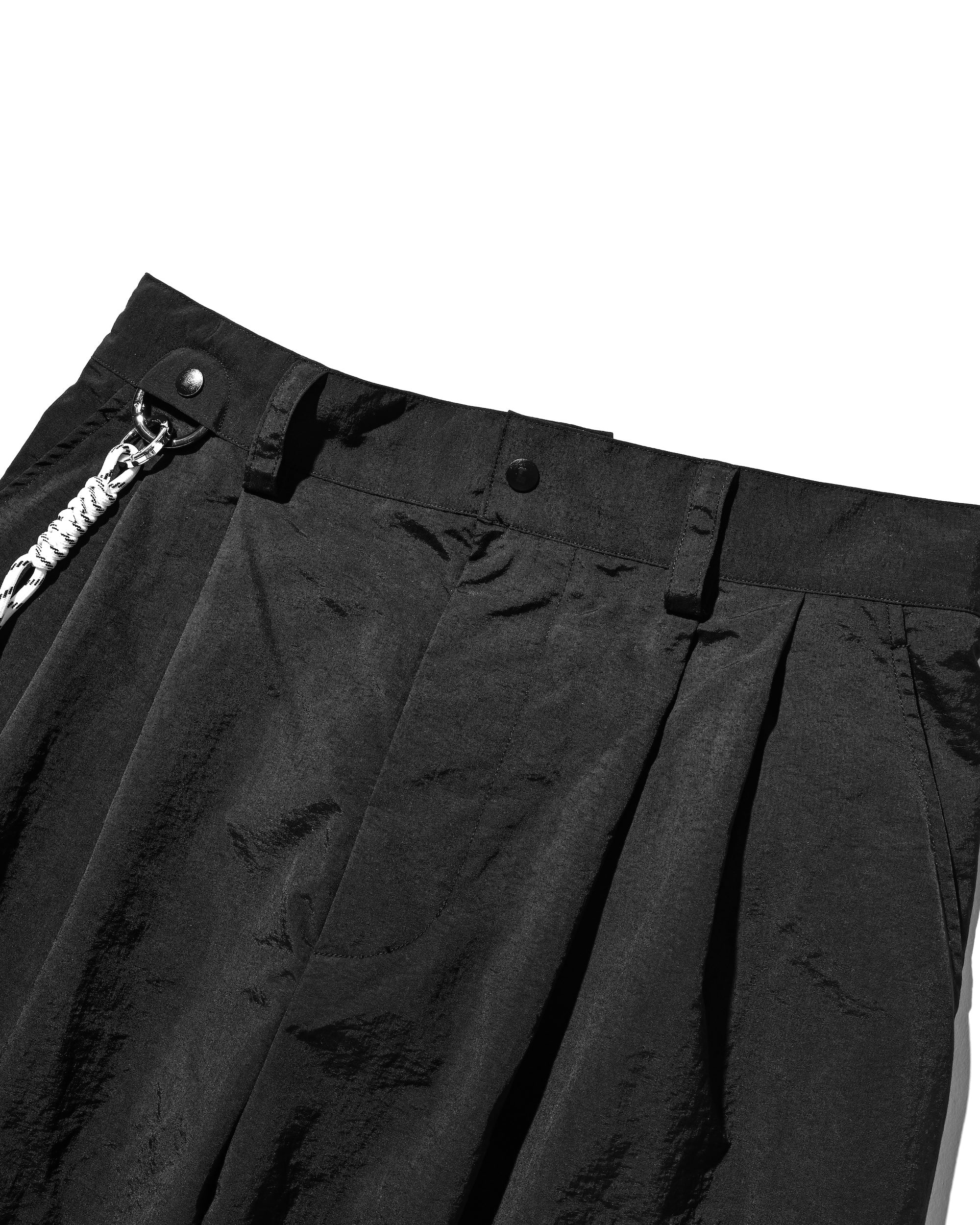 【10.15 WED 20:00- IN STOCK】WATER REPELLENT NYLON CITY UNIFORM WIDE TAPERED PANTS FOR YGM (BLACK×WHITE)