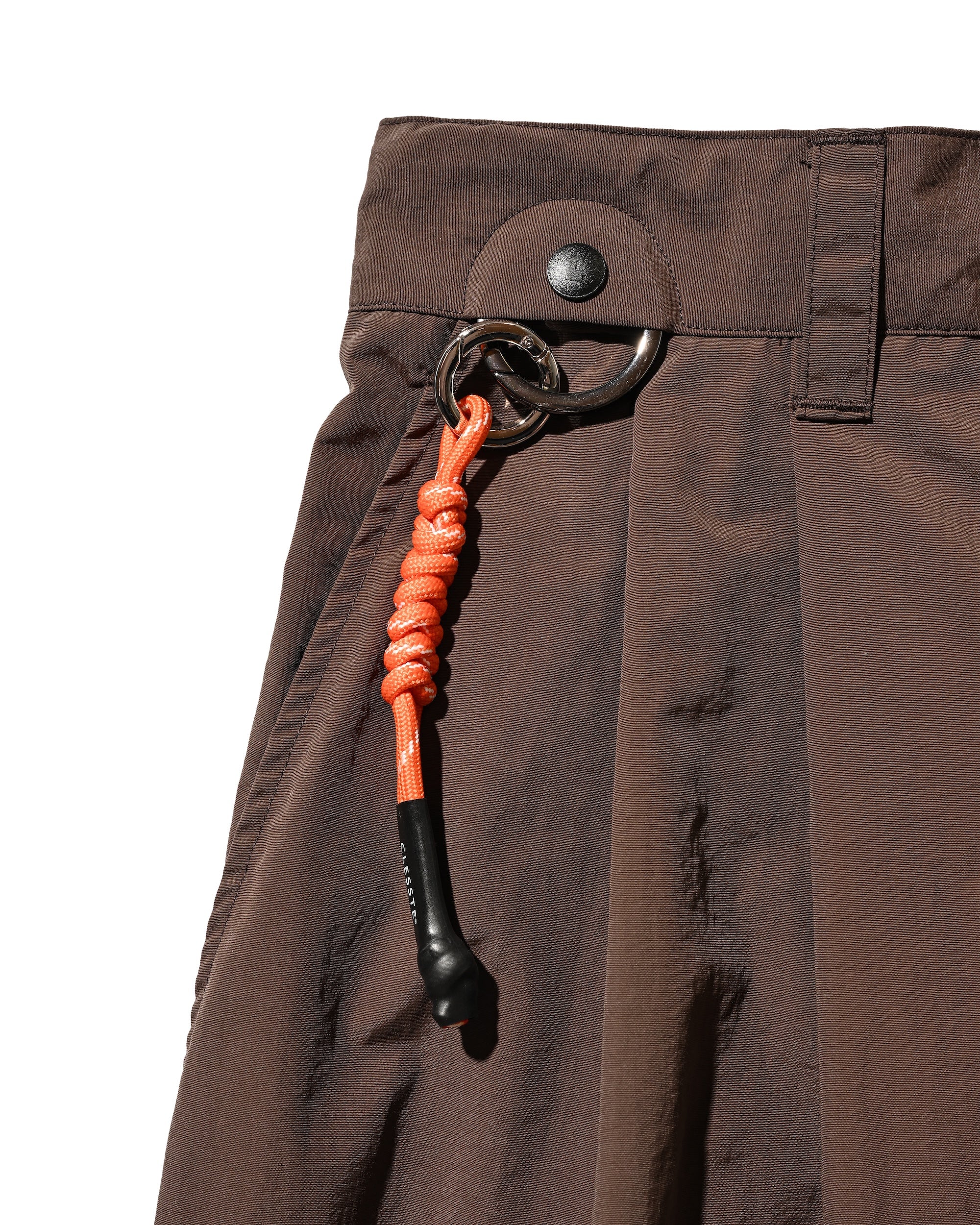 【10.15 WED 20:00- IN STOCK】WATER REPELLENT NYLON CITY UNIFORM WIDE TAPERED PANTS FOR YGM (BROWN×ORANGE)