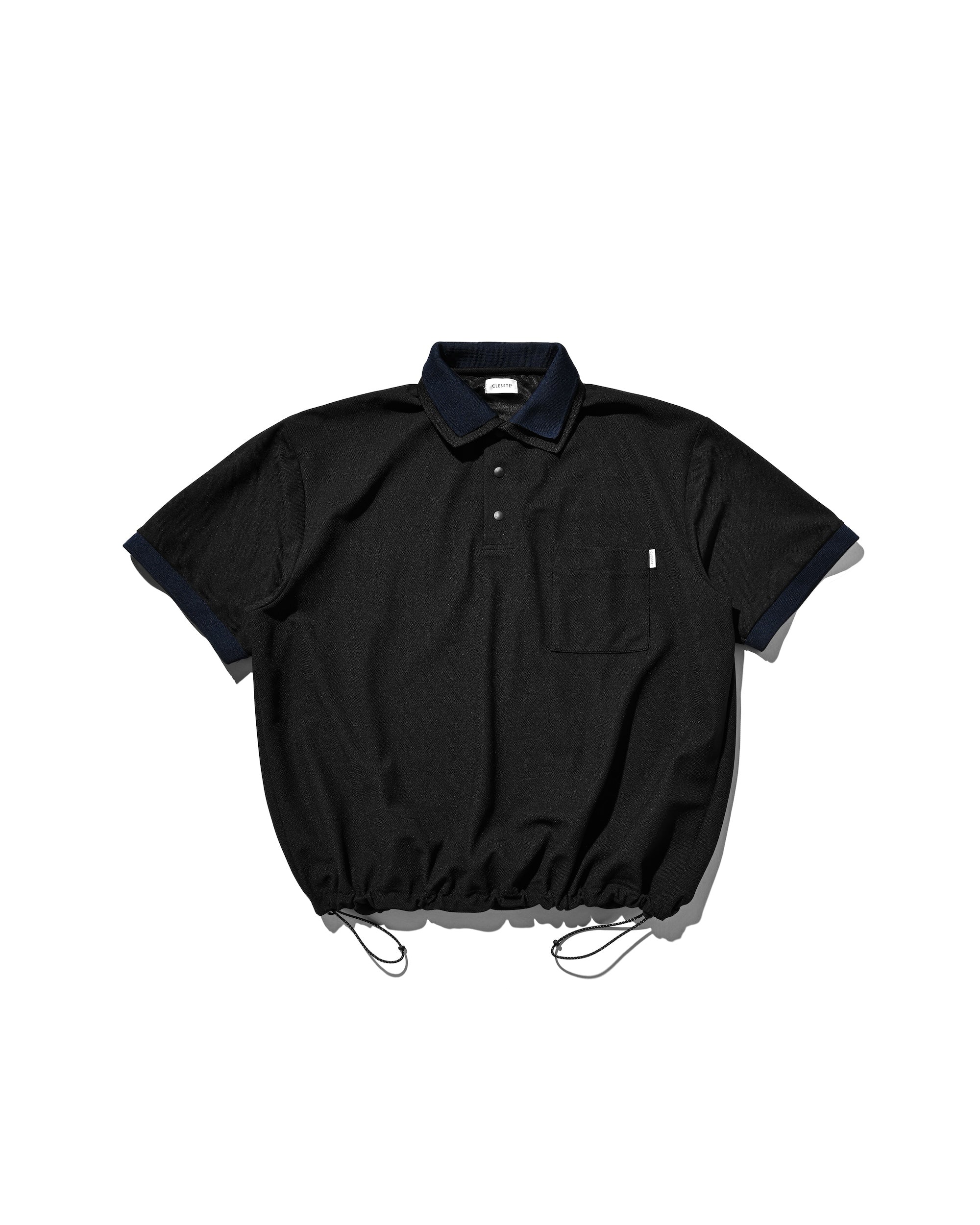 【8.20 WED 20:00- IN STOCK】ACTIVE CITY S/S DOUBLE COLLAR POLO SHIRT (BLACK×NAVY)