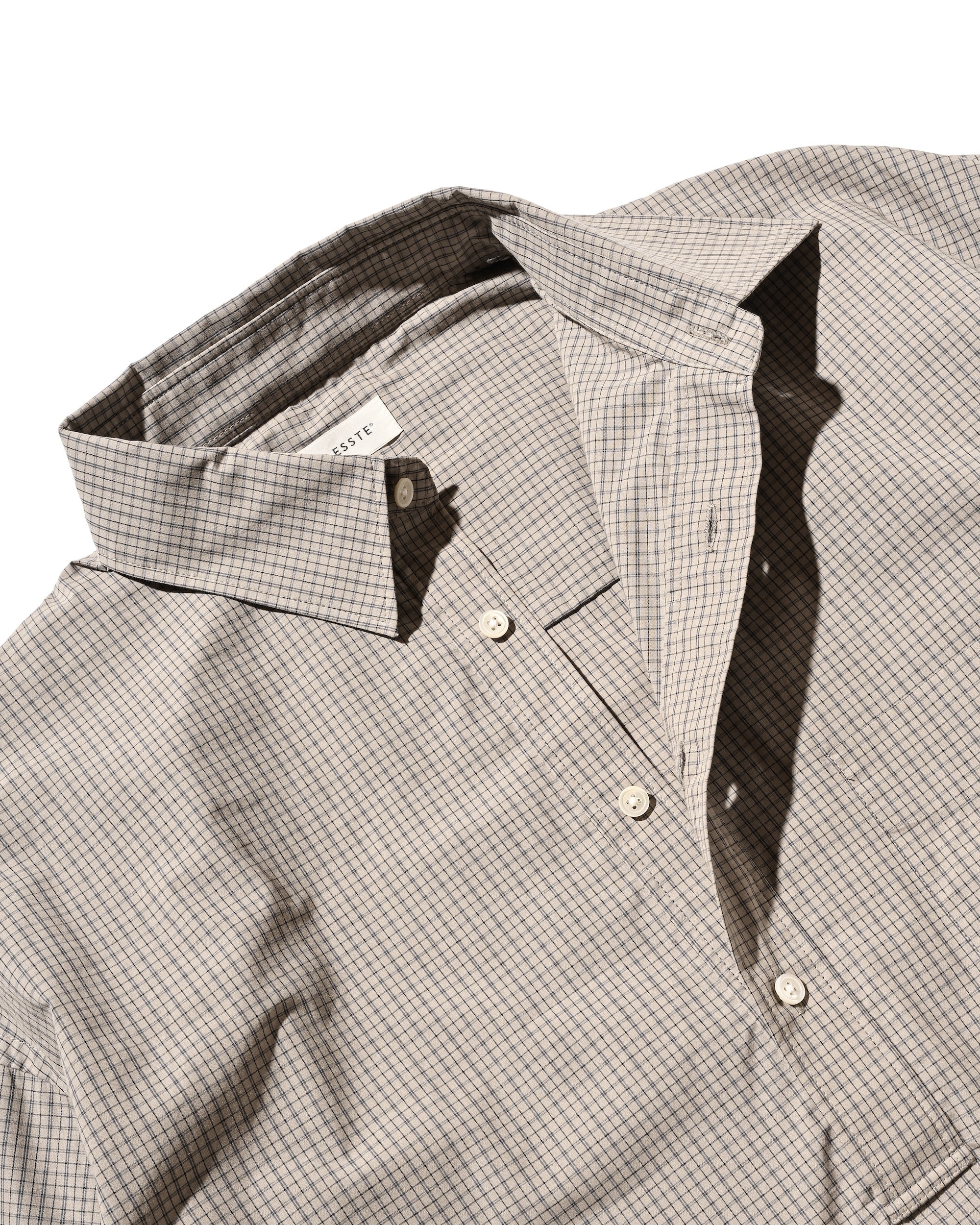 【11.8 SAT 20:00- IN STOCK】MINI PLAID L/S PULLOVER SHIRT (BEIGE)