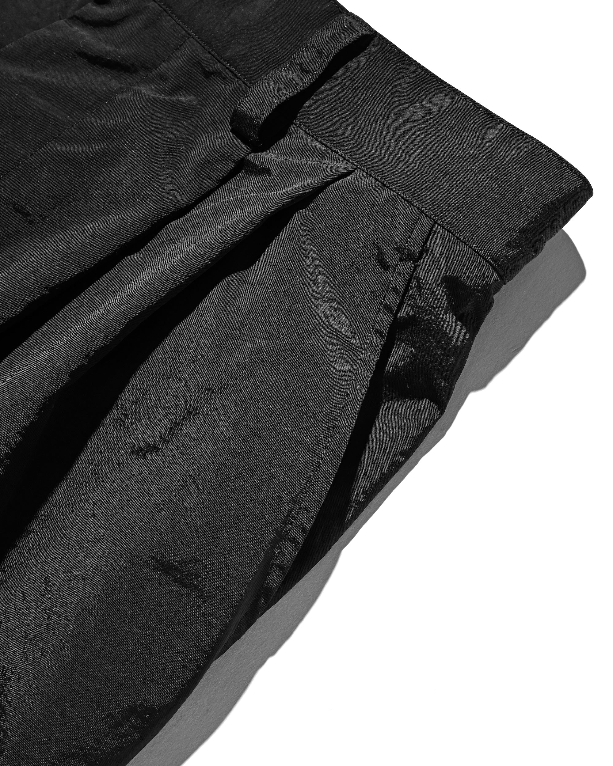【10.15 WED 20:00- IN STOCK】WATER REPELLENT NYLON CITY UNIFORM WIDE TAPERED PANTS FOR YGM (BLACK×WHITE)