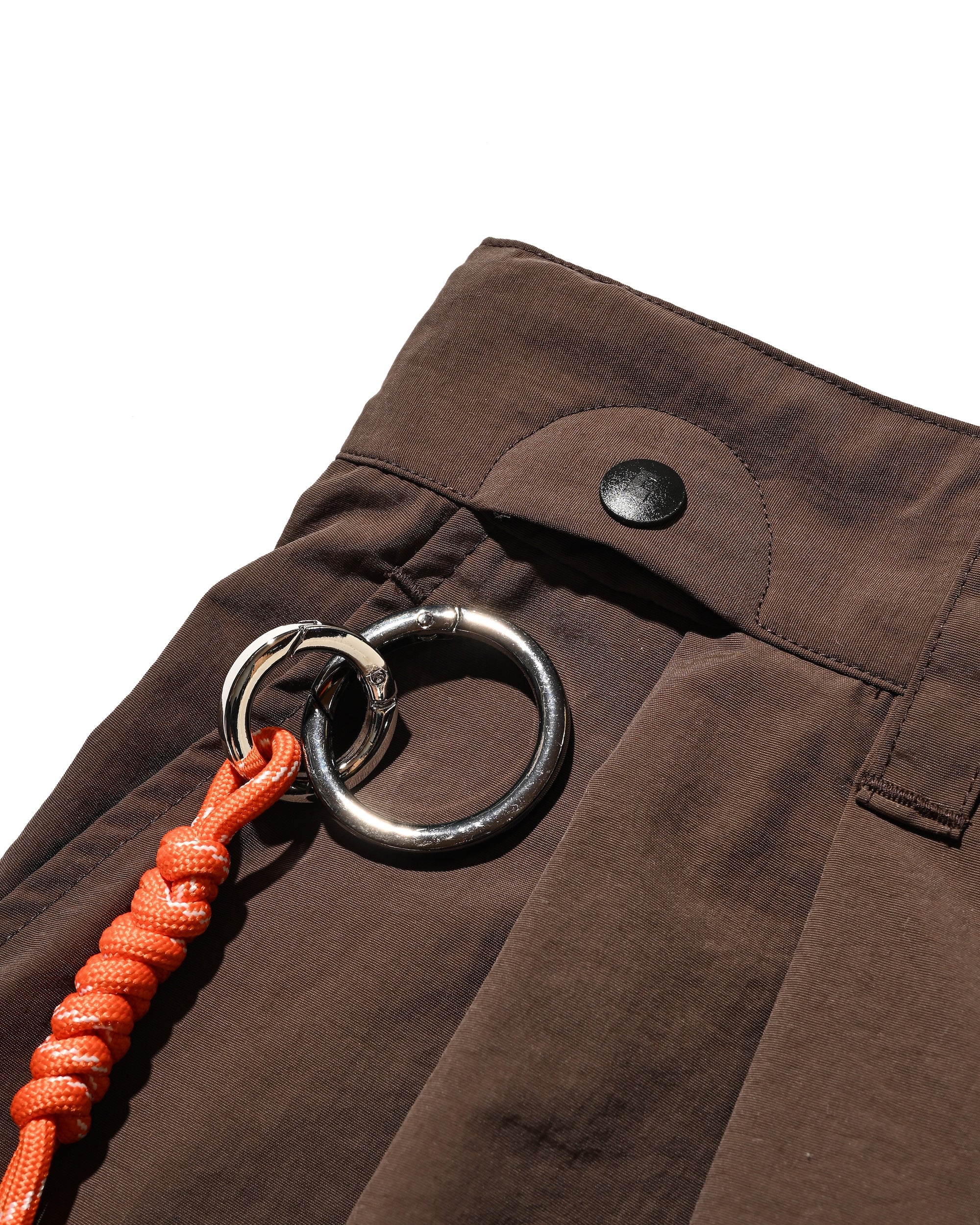 【10.15 WED 20:00- IN STOCK】WATER REPELLENT NYLON CITY UNIFORM WIDE TAPERED PANTS FOR YGM (BROWN×ORANGE)