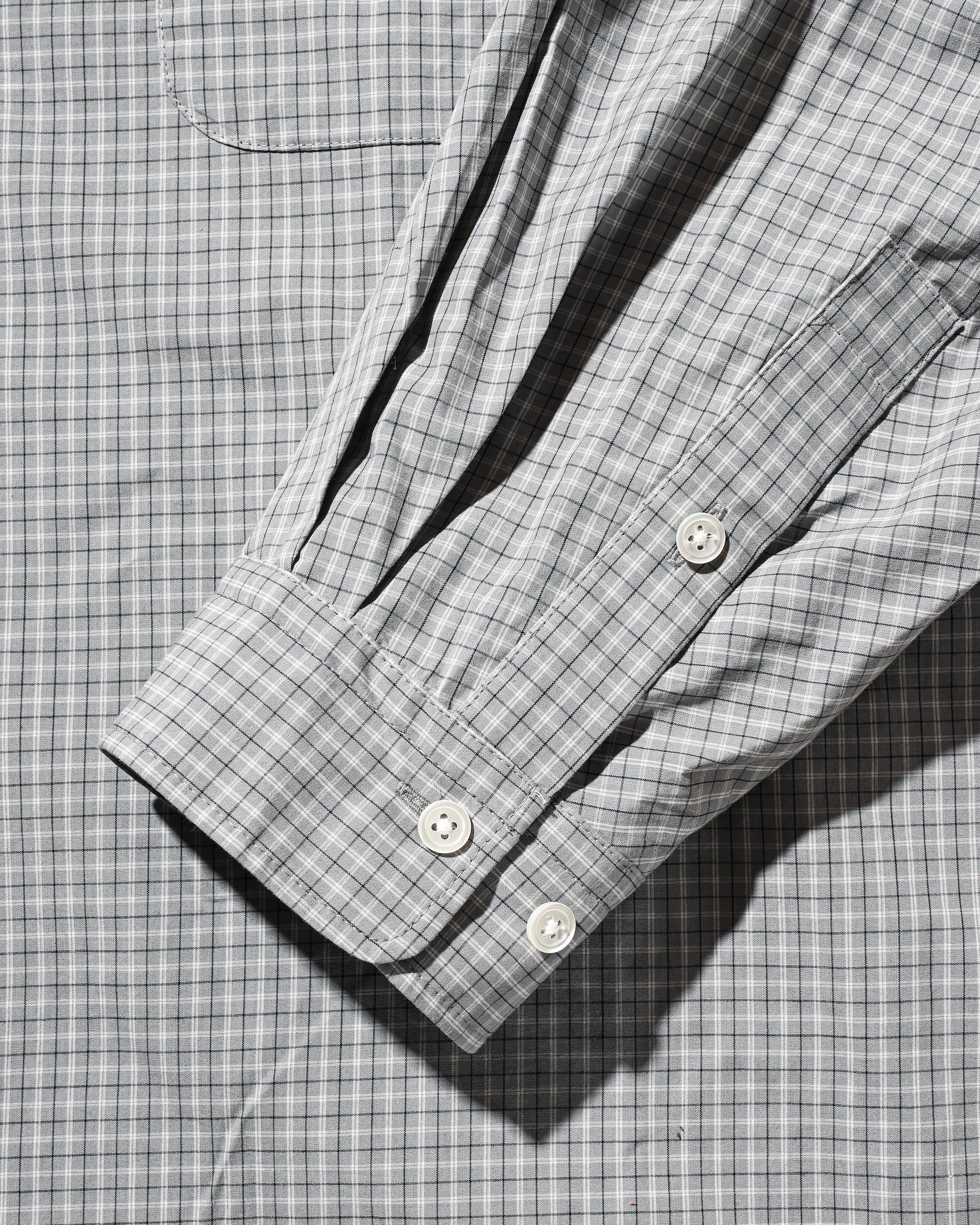 【11.8 SAT 20:00- IN STOCK】MINI PLAID L/S PULLOVER SHIRT (GRAY)