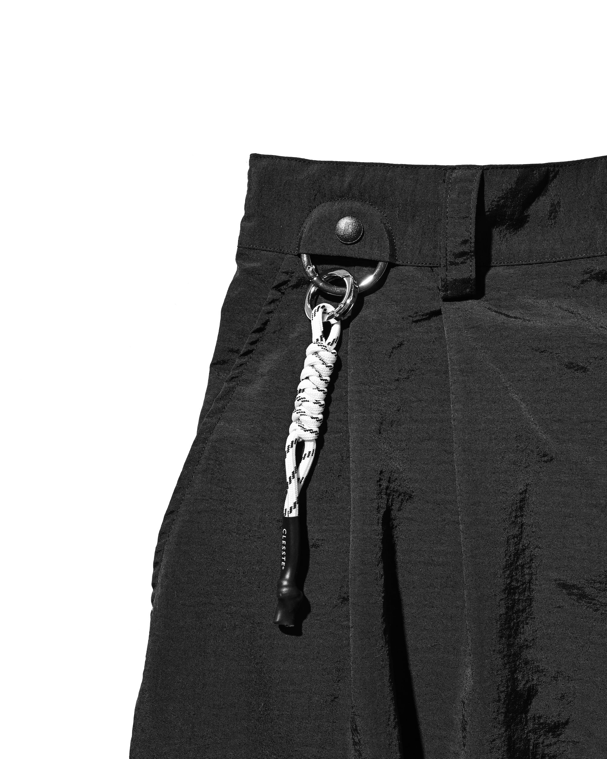 【10.15 WED 20:00- IN STOCK】WATER REPELLENT NYLON CITY UNIFORM WIDE TAPERED PANTS FOR YGM (BLACK×WHITE)