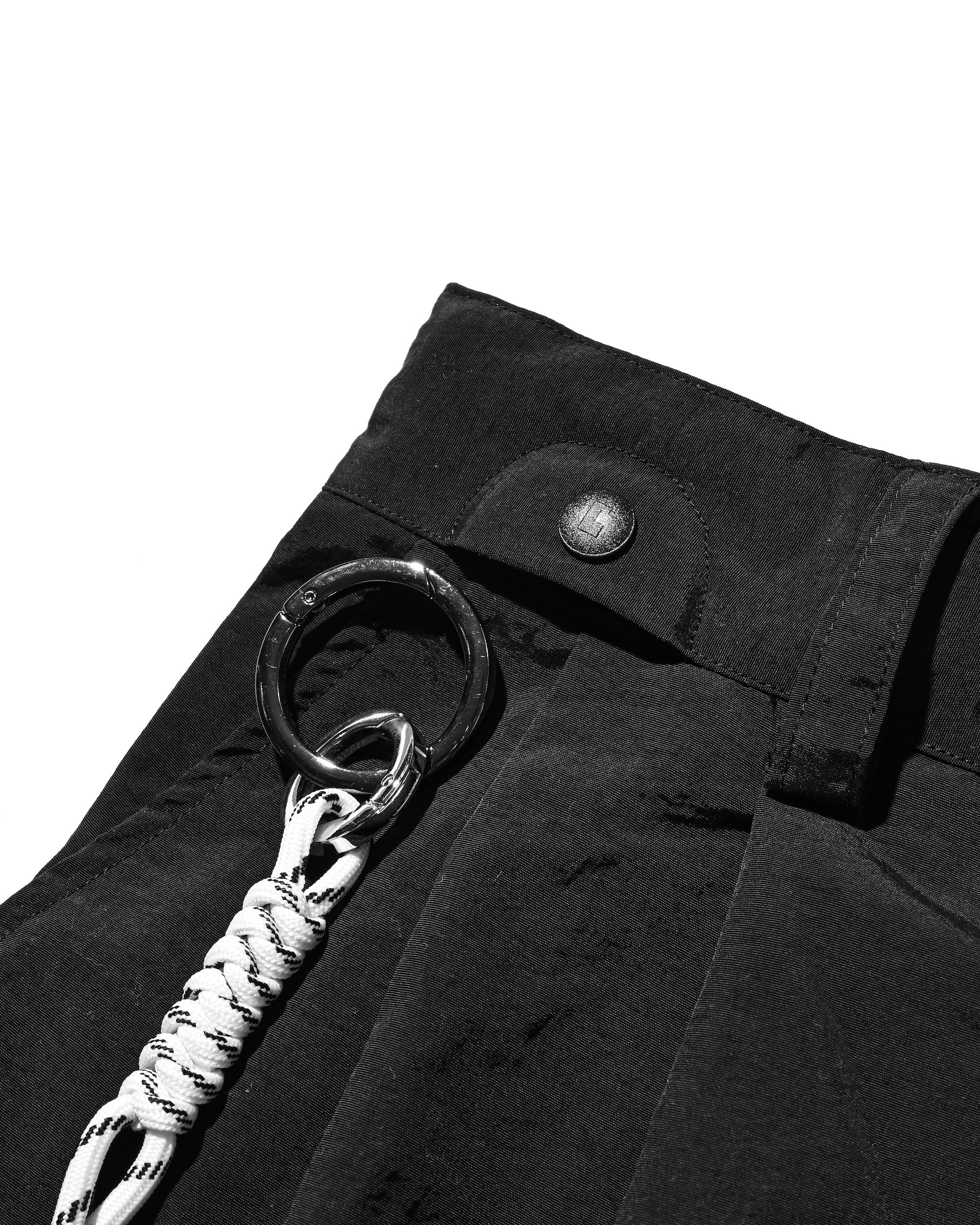 【10.15 WED 20:00- IN STOCK】WATER REPELLENT NYLON CITY UNIFORM WIDE TAPERED PANTS FOR YGM (BLACK×WHITE)