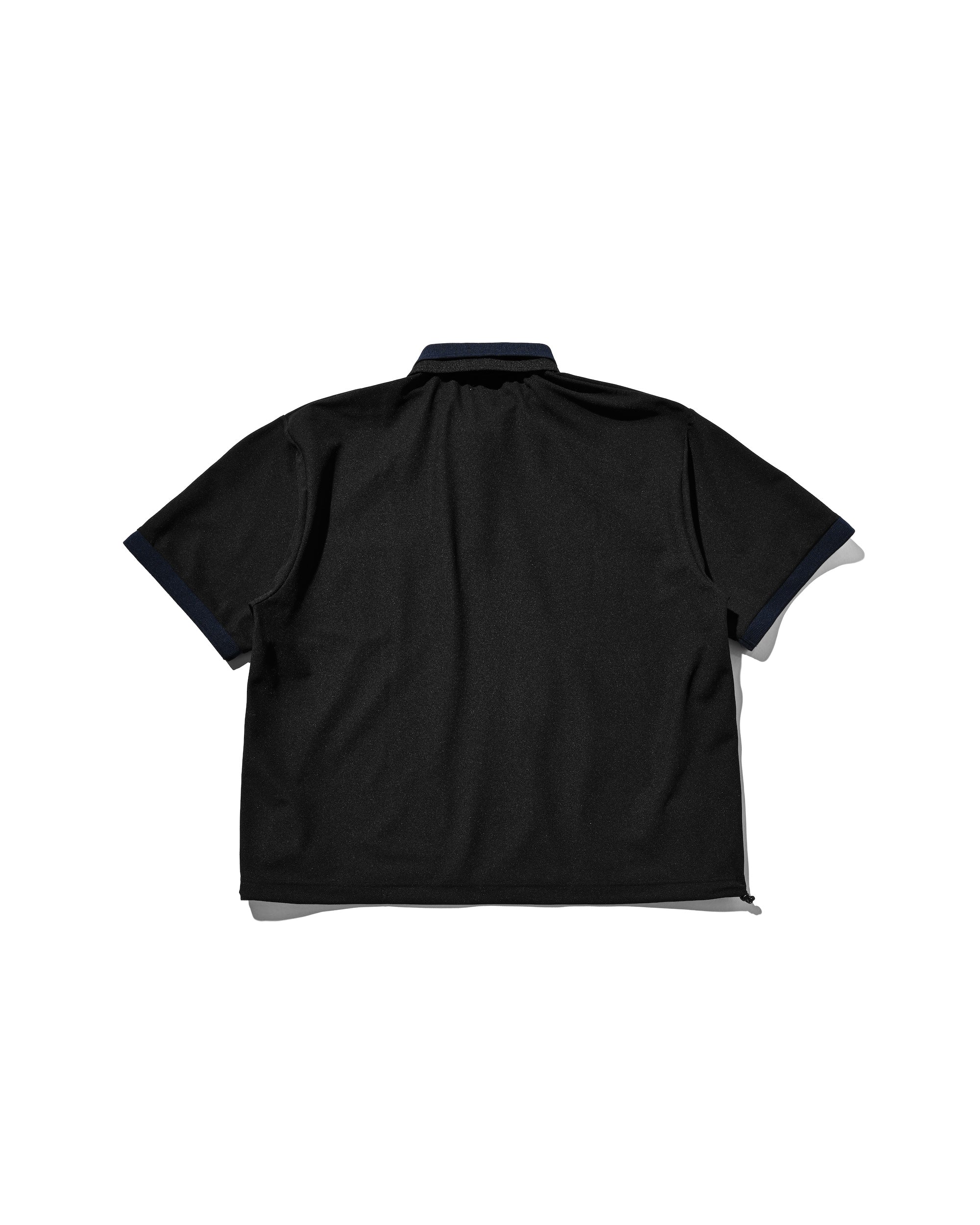 【8.20 WED 20:00- IN STOCK】ACTIVE CITY S/S DOUBLE COLLAR POLO SHIRT (BLACK×NAVY)
