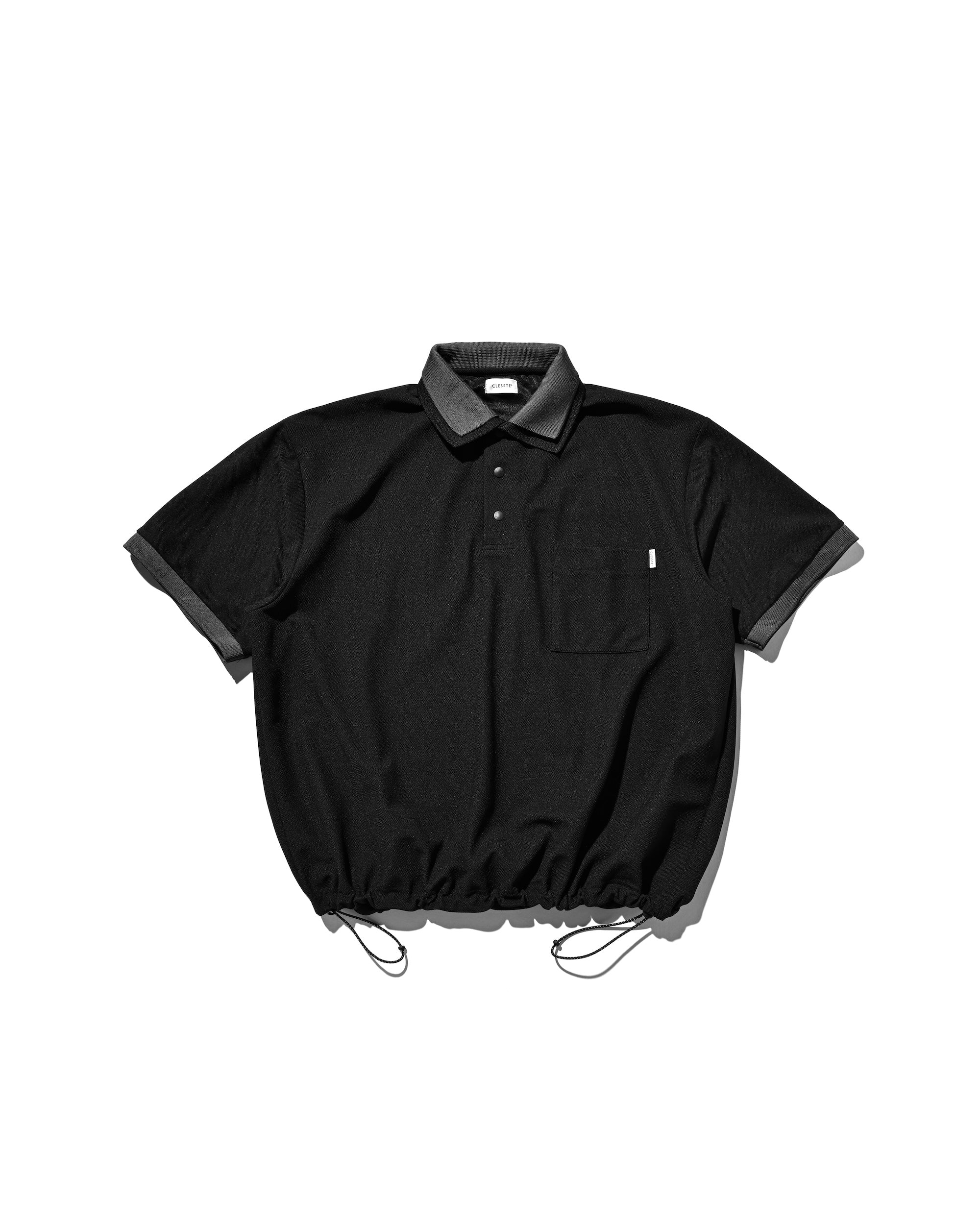 【8.20 WED 20:00- IN STOCK】ACTIVE CITY S/S DOUBLE COLLAR POLO SHIRT (BLACK×GRAY)