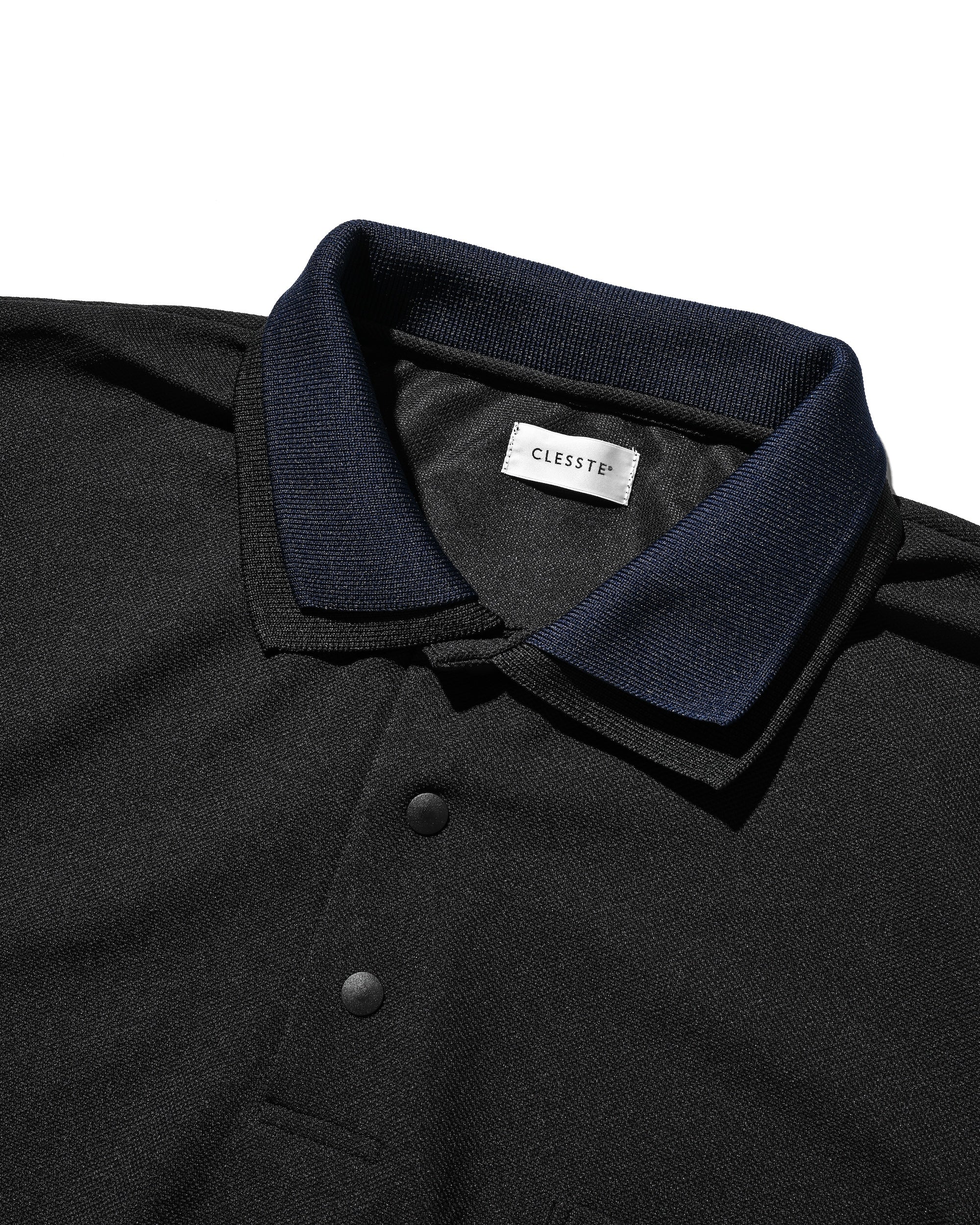 【8.20 WED 20:00- IN STOCK】ACTIVE CITY S/S DOUBLE COLLAR POLO SHIRT (BLACK×NAVY)