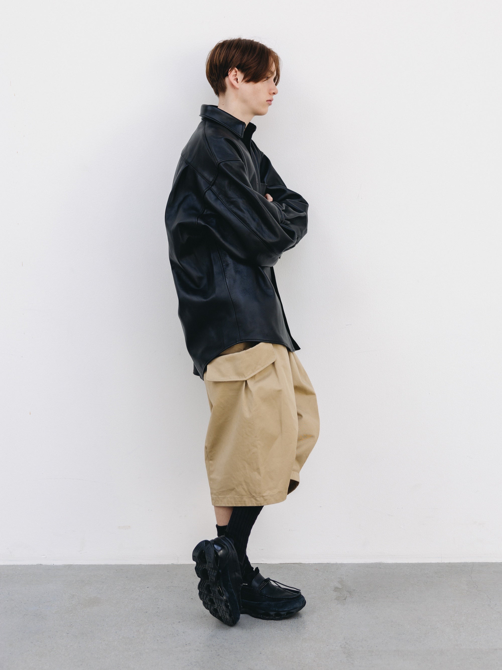 【3.14 SAT 20:00- IN STOCK】FLAP WIDE BALLOON HALF PANTS (BEIGE)