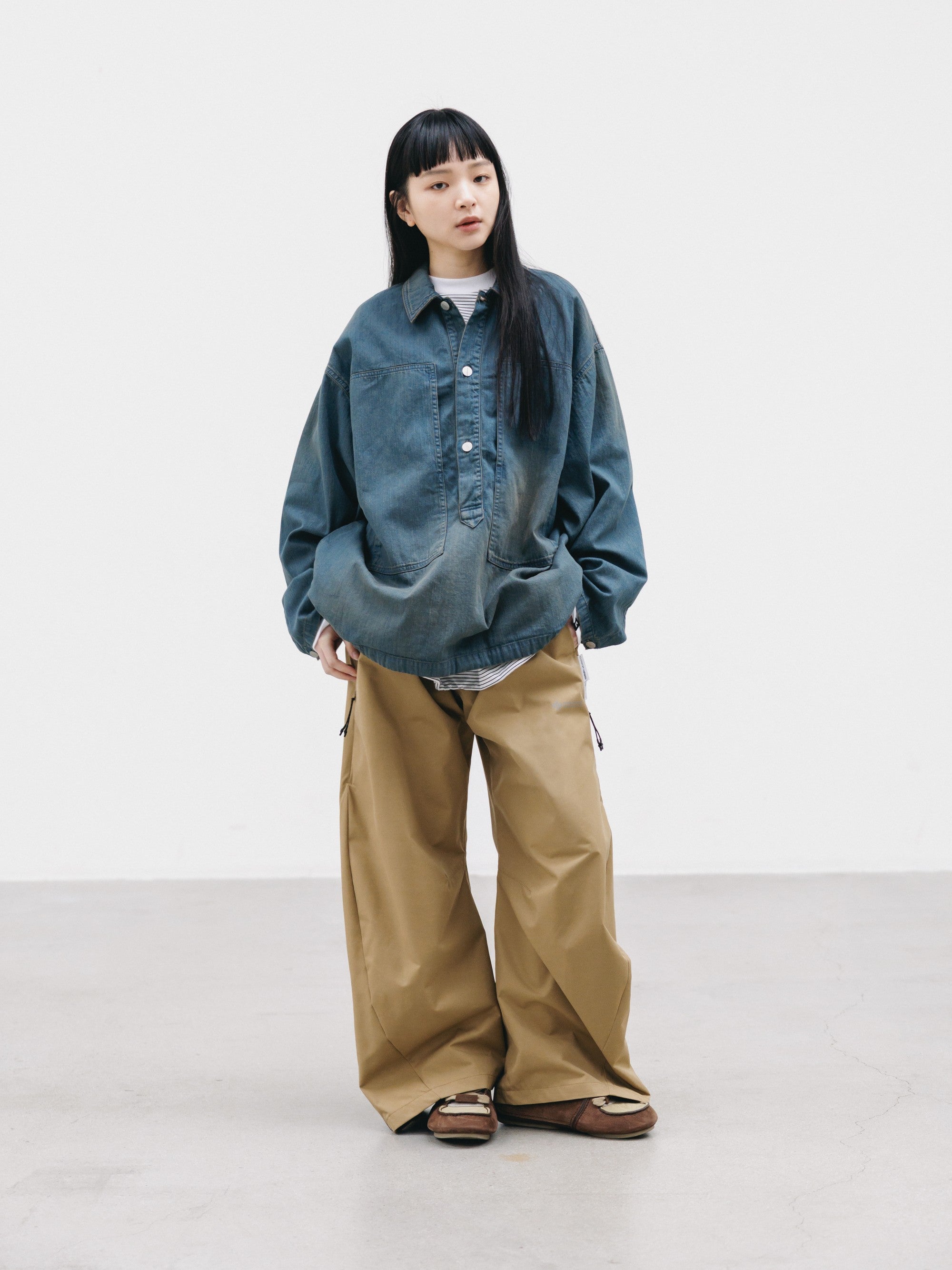 【9.2 WED 20:00- IN STOCK】+phenix WINDSTOPPER® by GORE-TEX LABS TWILL CITY BARREL LEG PANTS (CAMEL BEIGE)