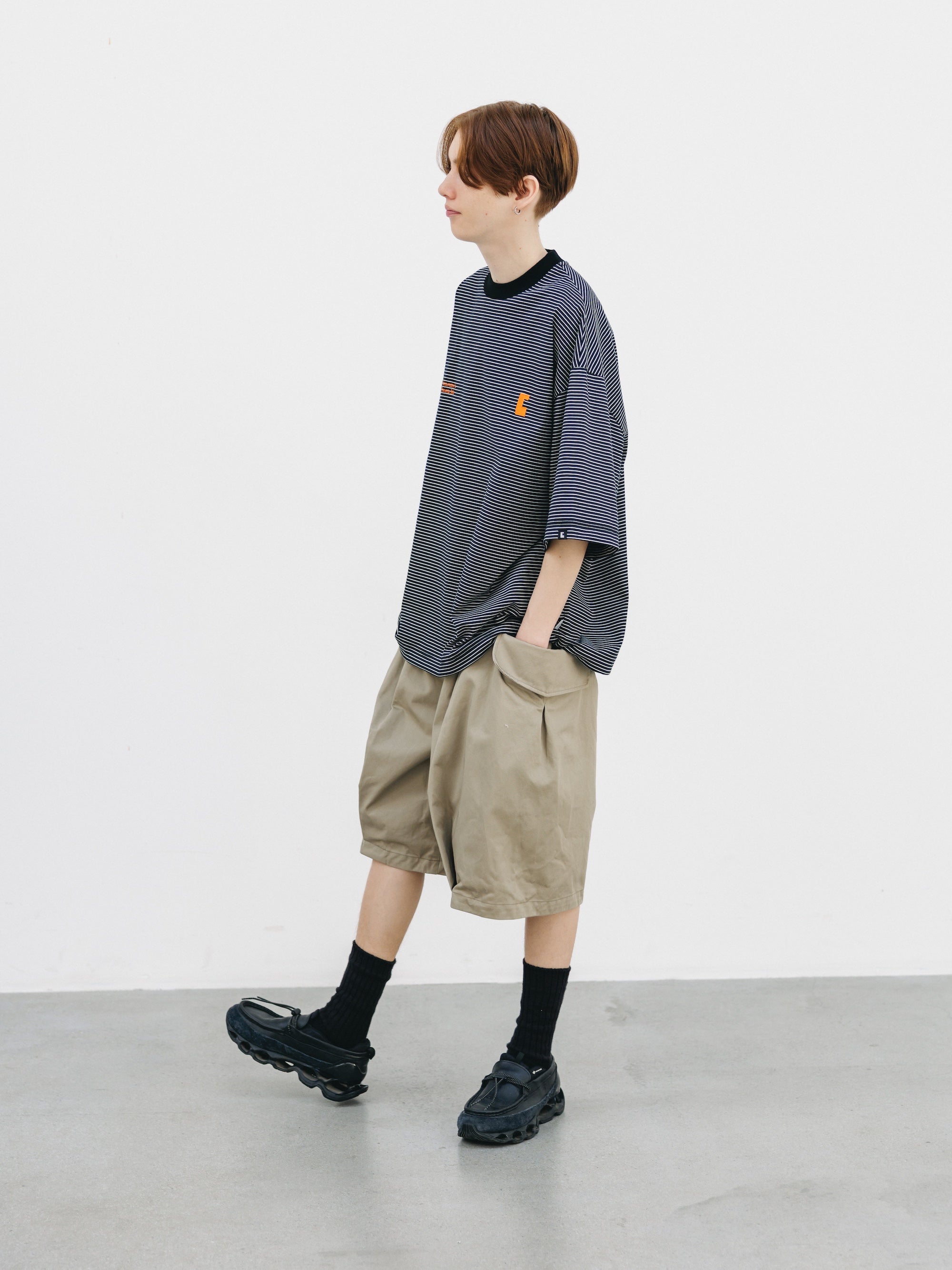 【3.14 SAT 20:00- IN STOCK】FLAP WIDE BALLOON HALF PANTS (GREIGE)