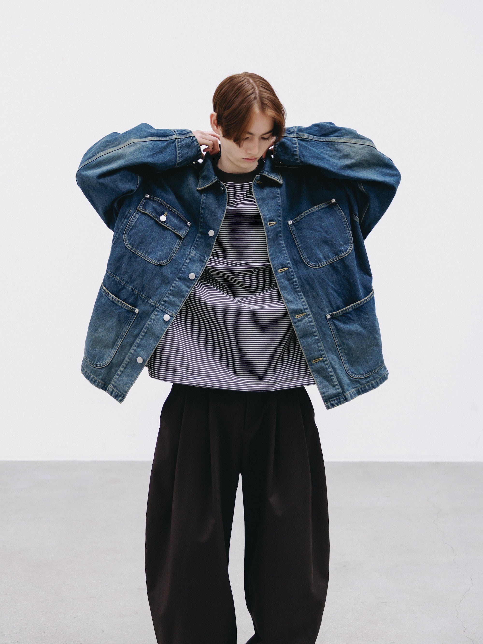 【2.14 SAT 20:00- IN STOCK】VINTAGE DYED SELVEDGE DENIM CITY UTILITY COAT (VINTAGE INDIGO)