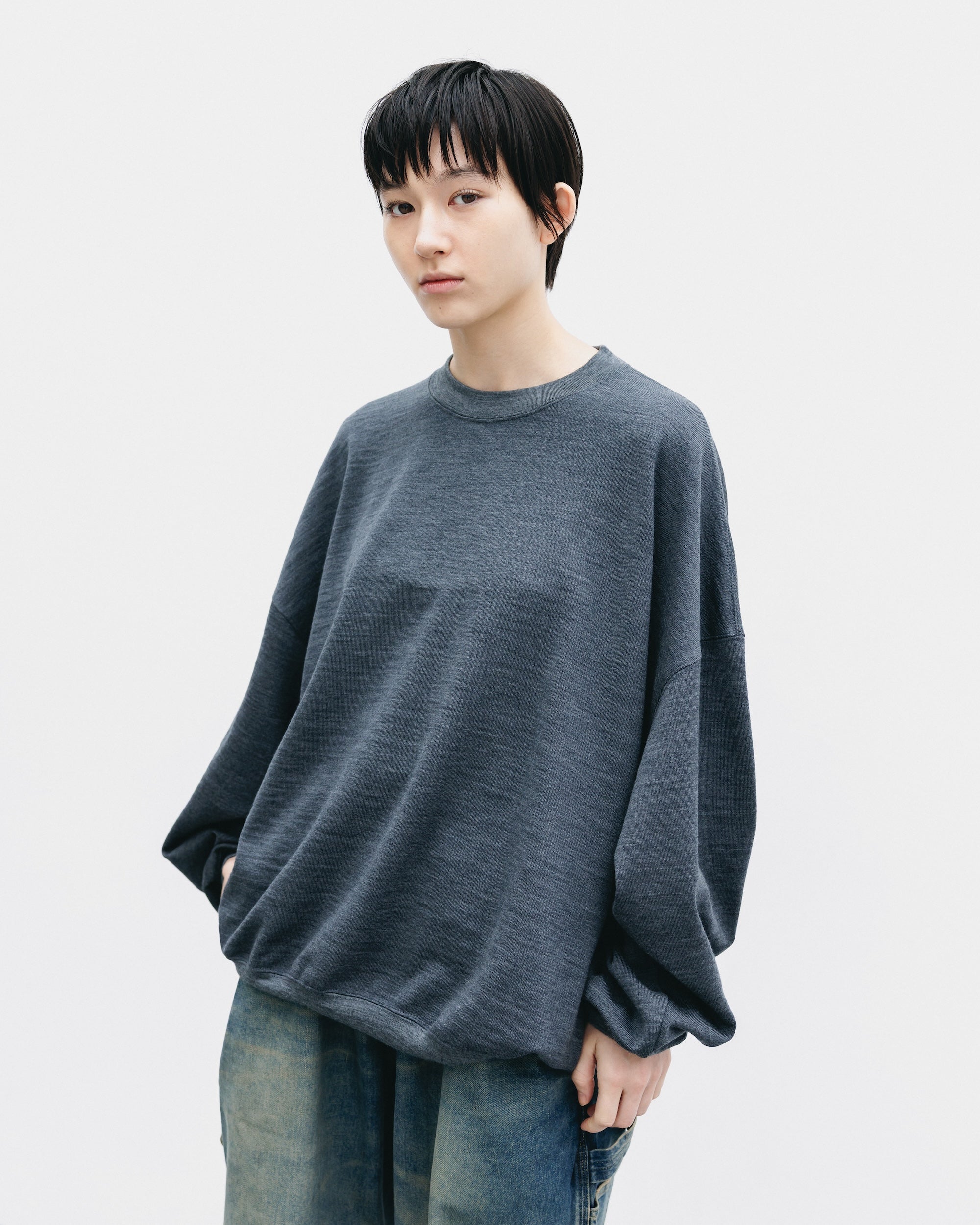 【10.29 WED 20:00- IN STOCK】WOOL SWEATSHIRT (GRAY)