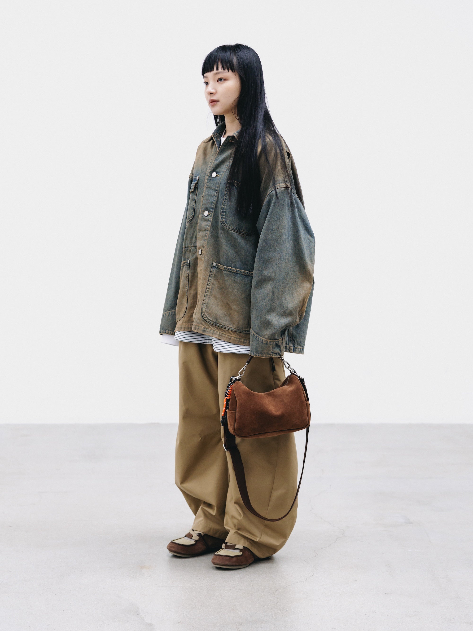 【2.14 SAT 20:00- IN STOCK】VINTAGE DYED SELVEDGE DENIM CITY UTILITY COAT (VINTAGE BEIGE)