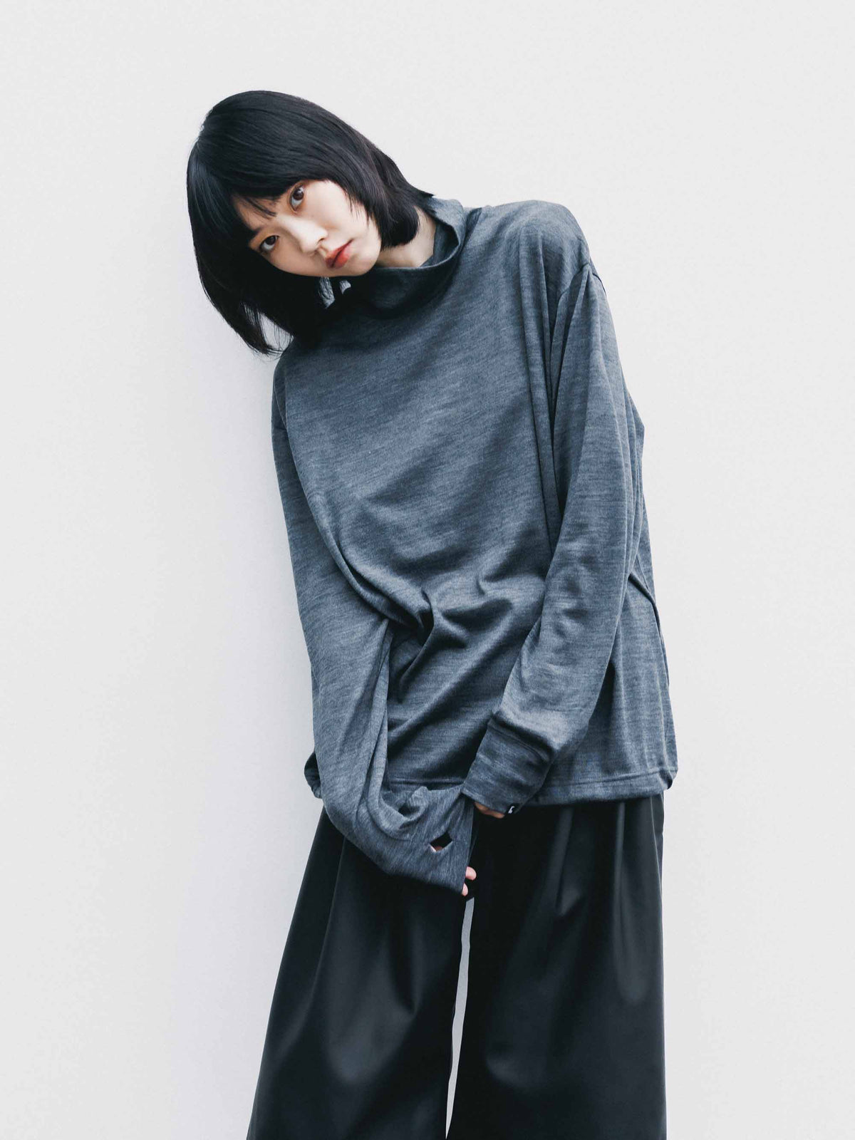 【9.16 WED 20:00- IN STOCK】MERINO WOOL L/S TURTLENECK TEE (GRAY)