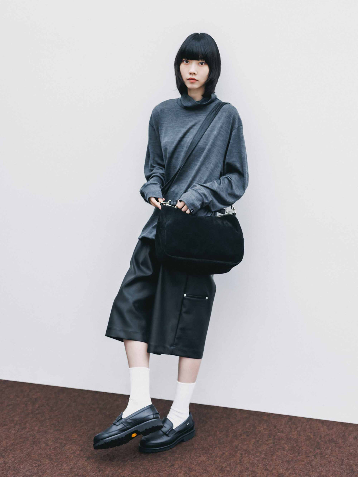【9.16 WED 20:00- IN STOCK】MERINO WOOL L/S TURTLENECK TEE (GRAY)