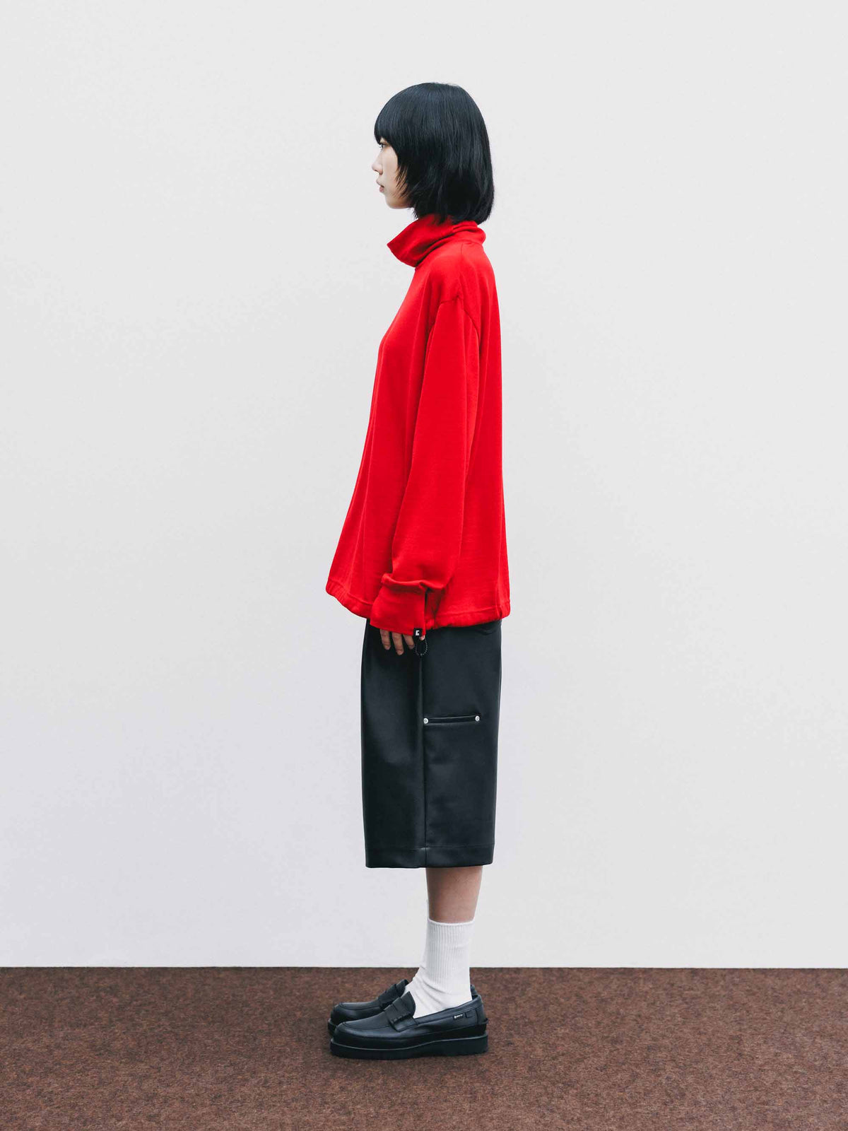 【9.16 WED 20:00- IN STOCK】MERINO WOOL L/S TURTLENECK TEE (RED)