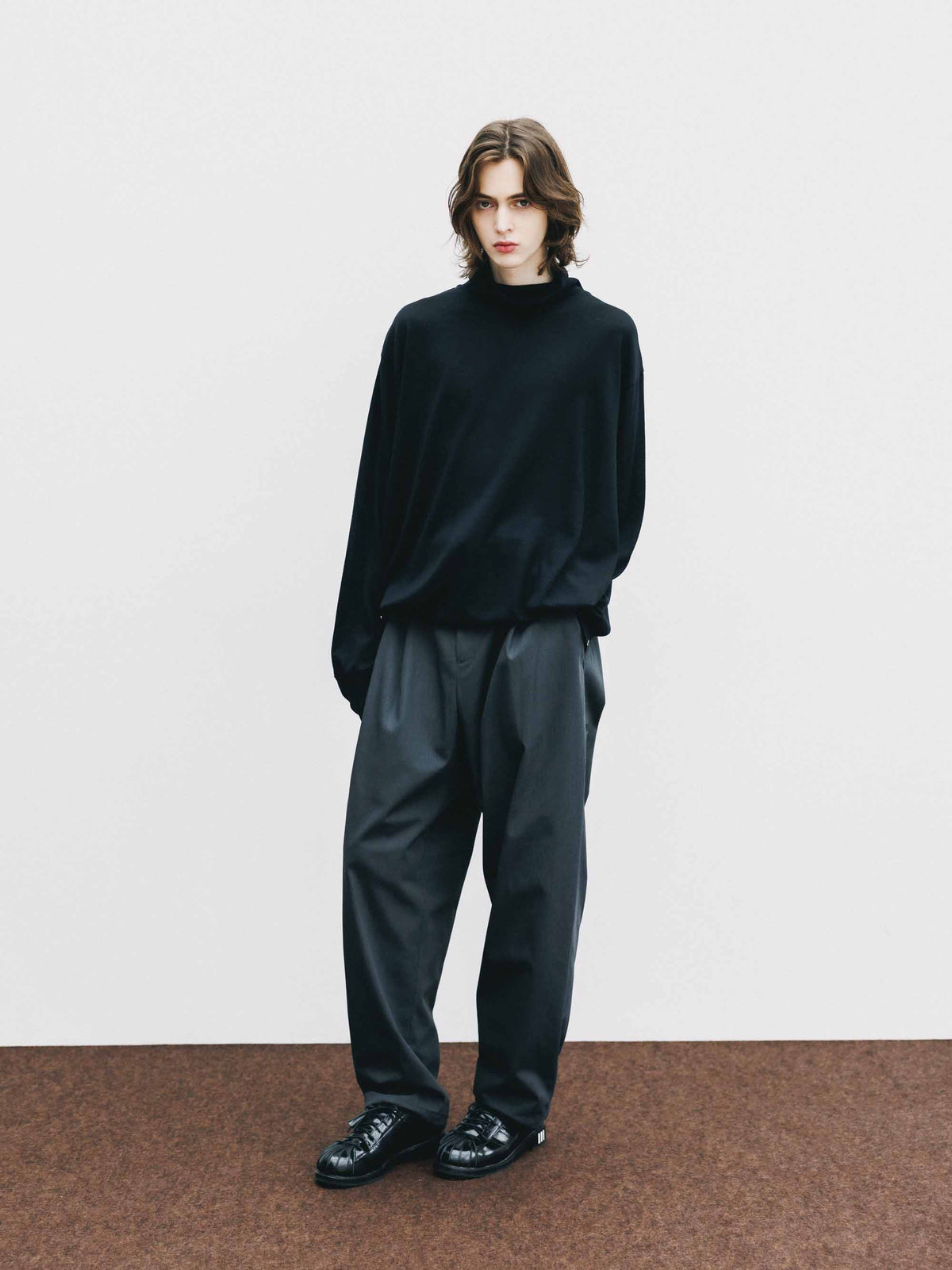 【9.16 WED 20:00- IN STOCK】MERINO WOOL L/S TURTLENECK TEE (BLACK)