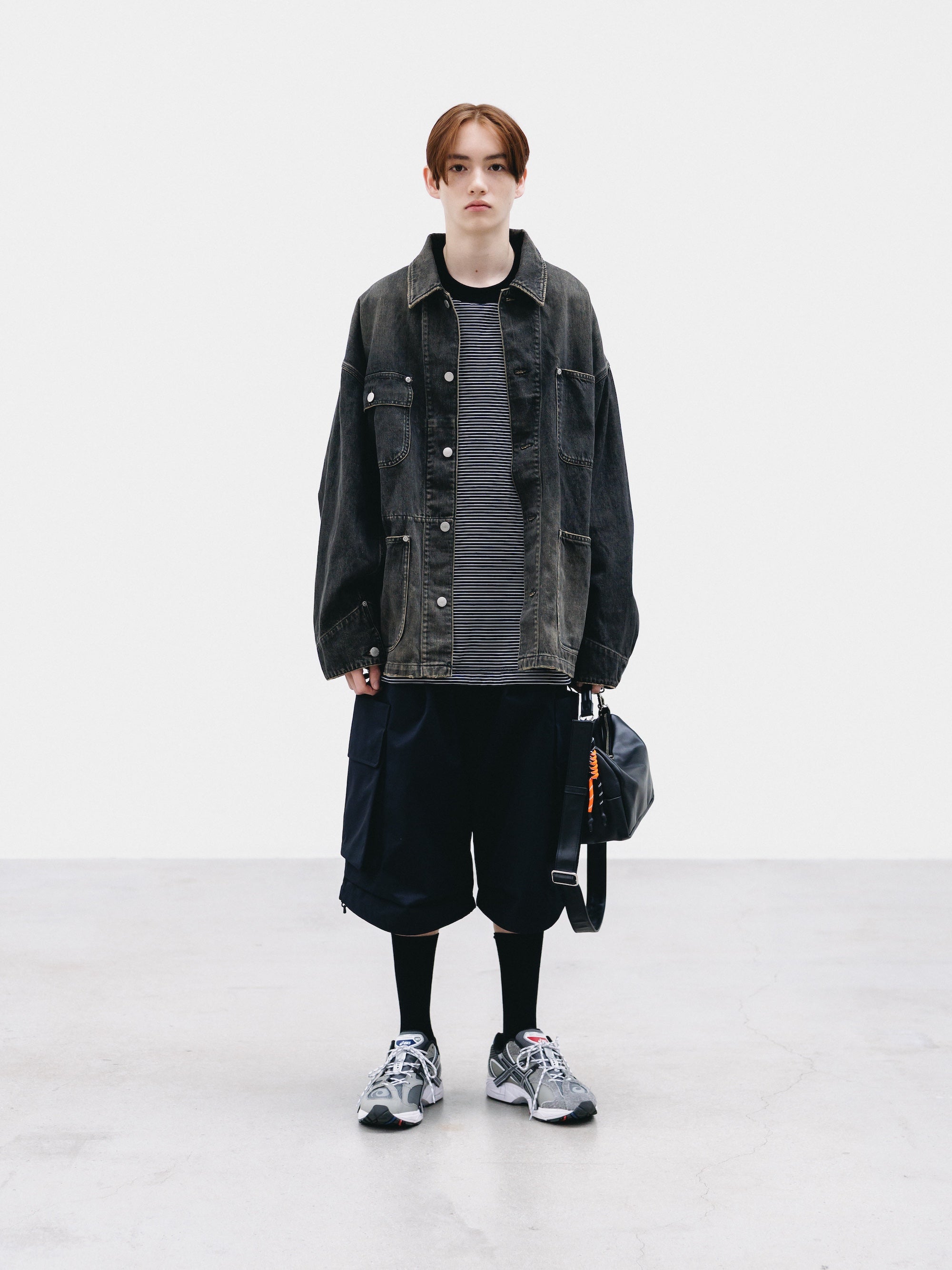 【2.14 SAT 20:00- IN STOCK】VINTAGE DYED SELVEDGE DENIM CITY UTILITY COAT (VINTAGE BLACK)