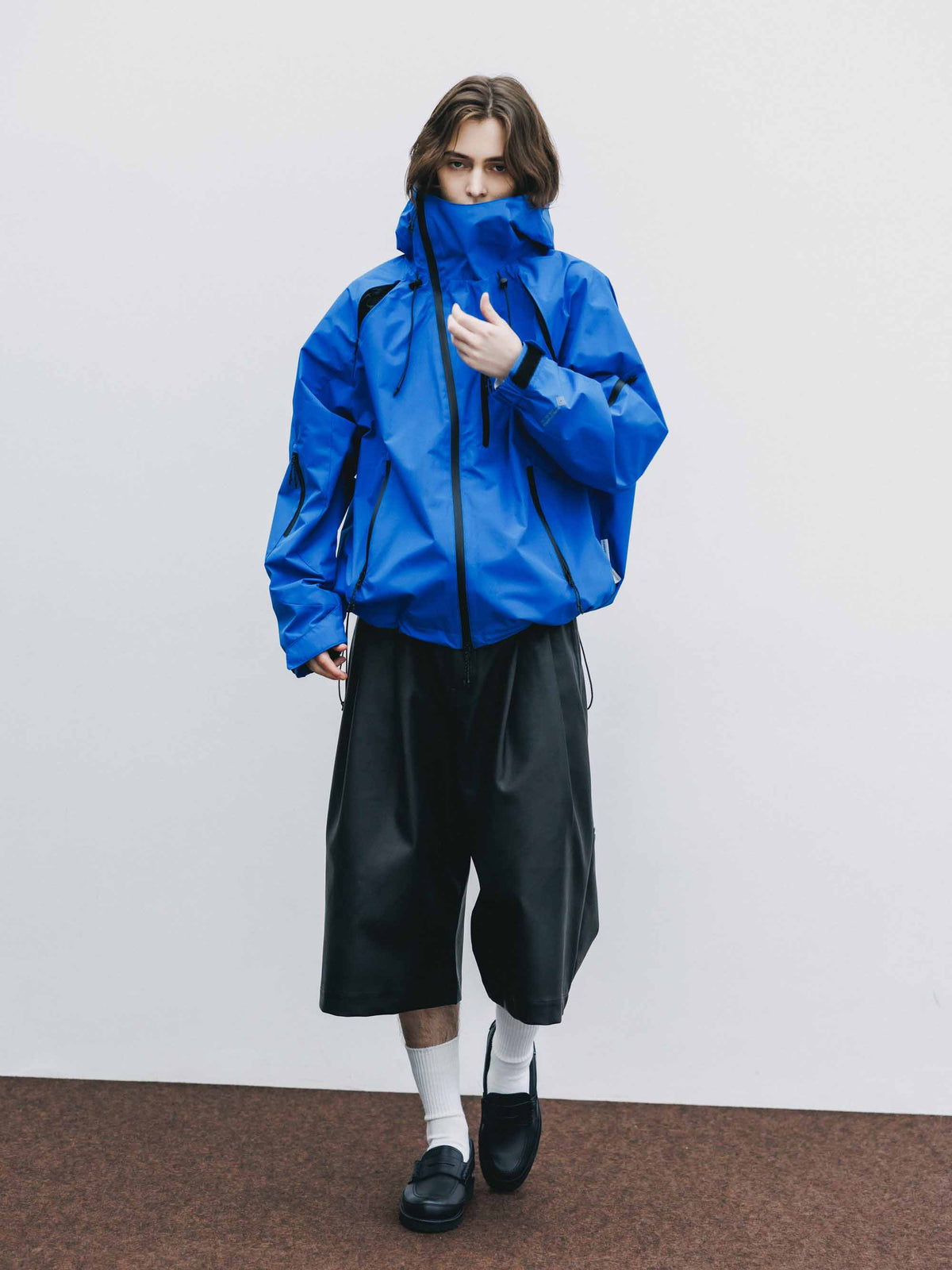 【9.16 WED 20:00- IN STOCK】SYNTHETIC SKIN-TEX CITY BAGGY HALF PANTS (BLACK)