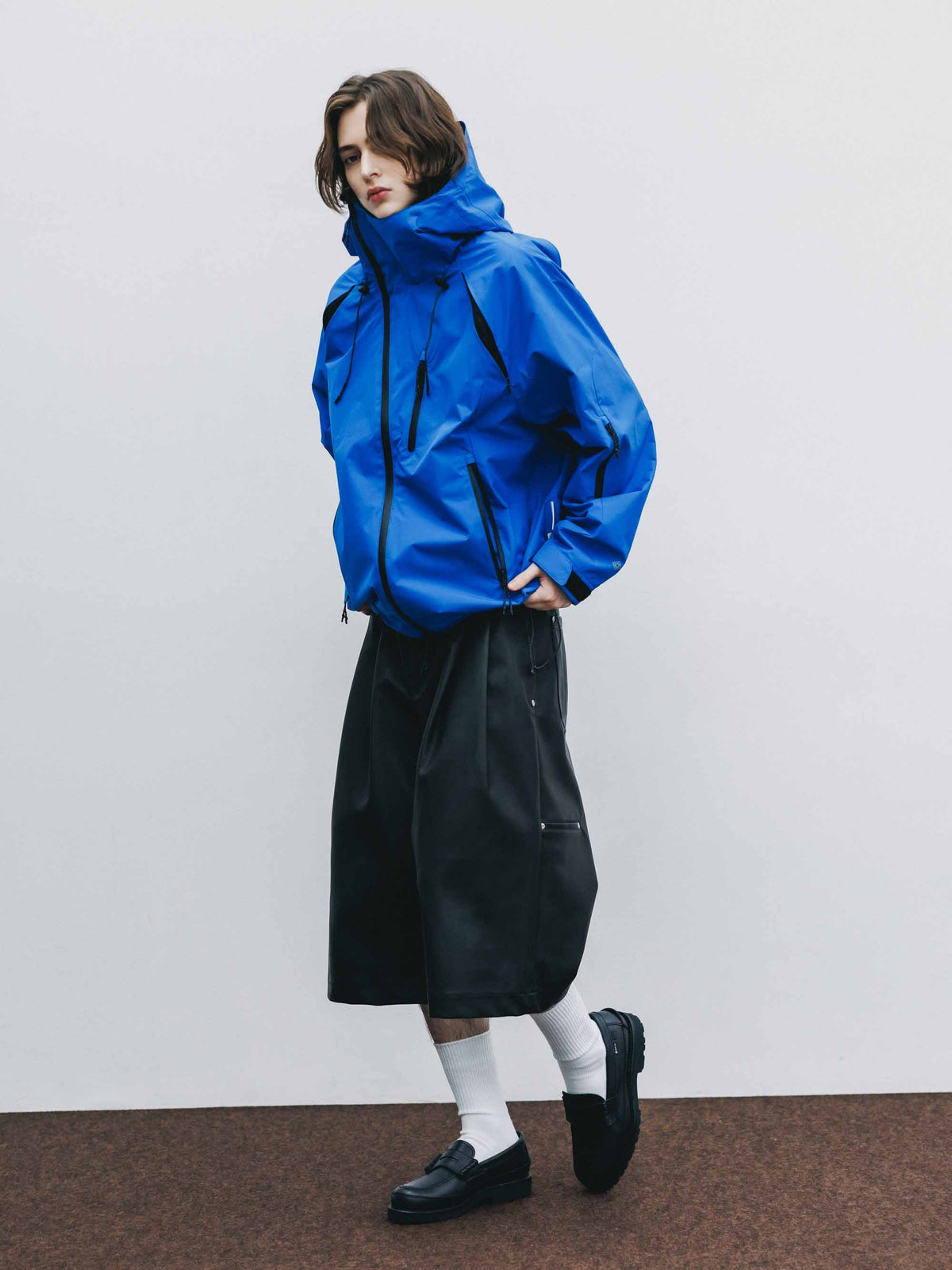 【9.16 WED 20:00- IN STOCK】SYNTHETIC SKIN-TEX CITY BAGGY HALF PANTS (BLACK)