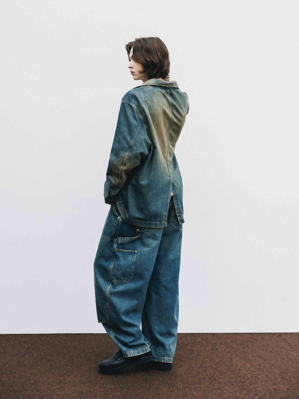 【9.19 SAT 20:00- IN STOCK】VINTAGE DYED SELVEDGE DENIM CITY WORKER TAILORED JACKET (VINTAGE BEIGE)