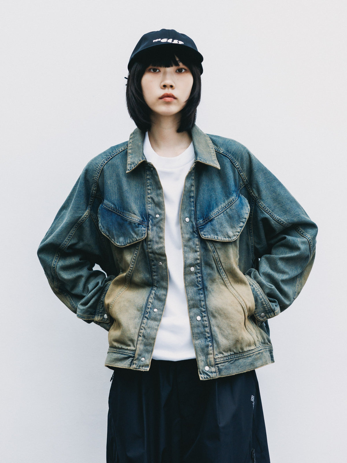 【10.10 SAT 20:00- IN STOCK】 VINTAGE DYED SELVEDGE DENIM FUTURE TRUCKER JACKET (VINTAGE BEIGE)
