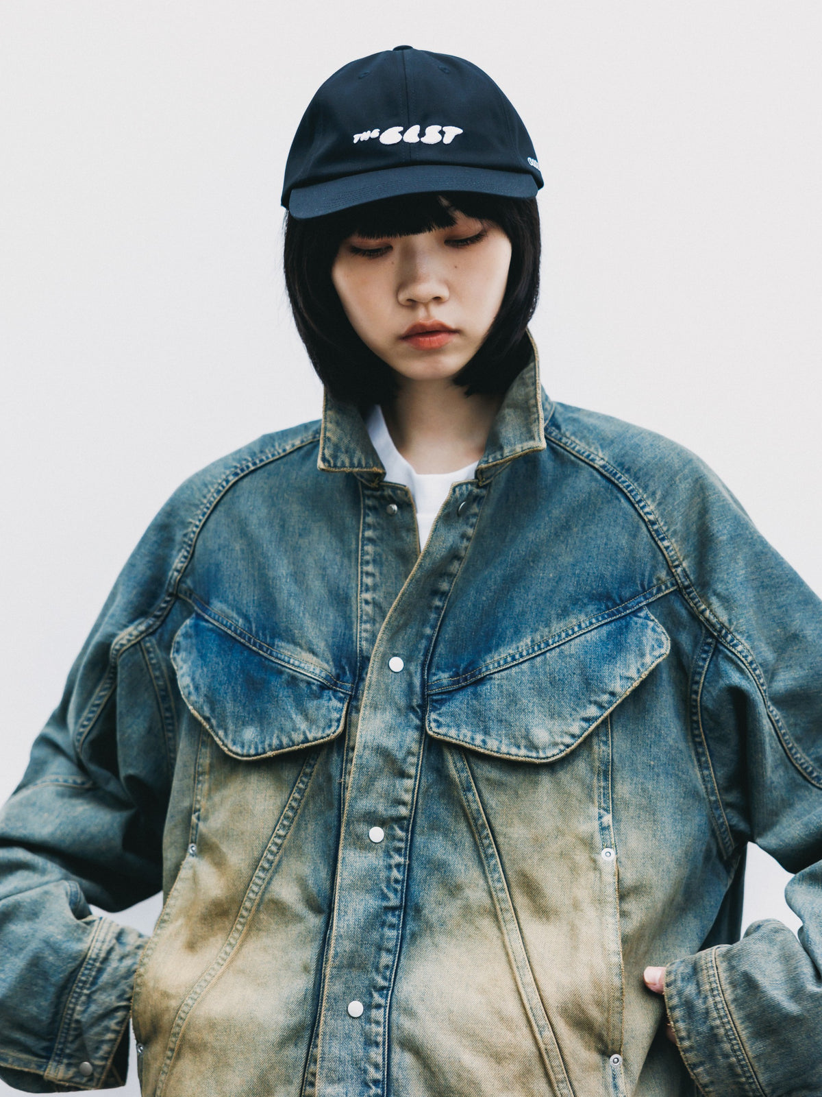 【10.10 SAT 20:00- IN STOCK】 VINTAGE DYED SELVEDGE DENIM FUTURE TRUCKER JACKET (VINTAGE BEIGE)