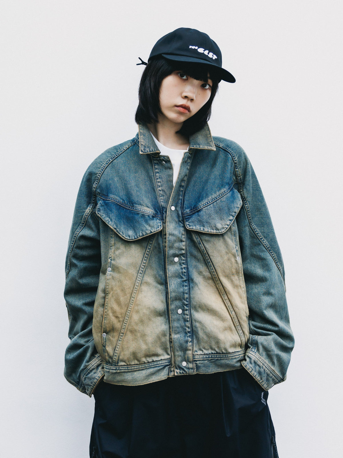 【10.10 SAT 20:00- IN STOCK】 VINTAGE DYED SELVEDGE DENIM FUTURE TRUCKER JACKET (VINTAGE BEIGE)