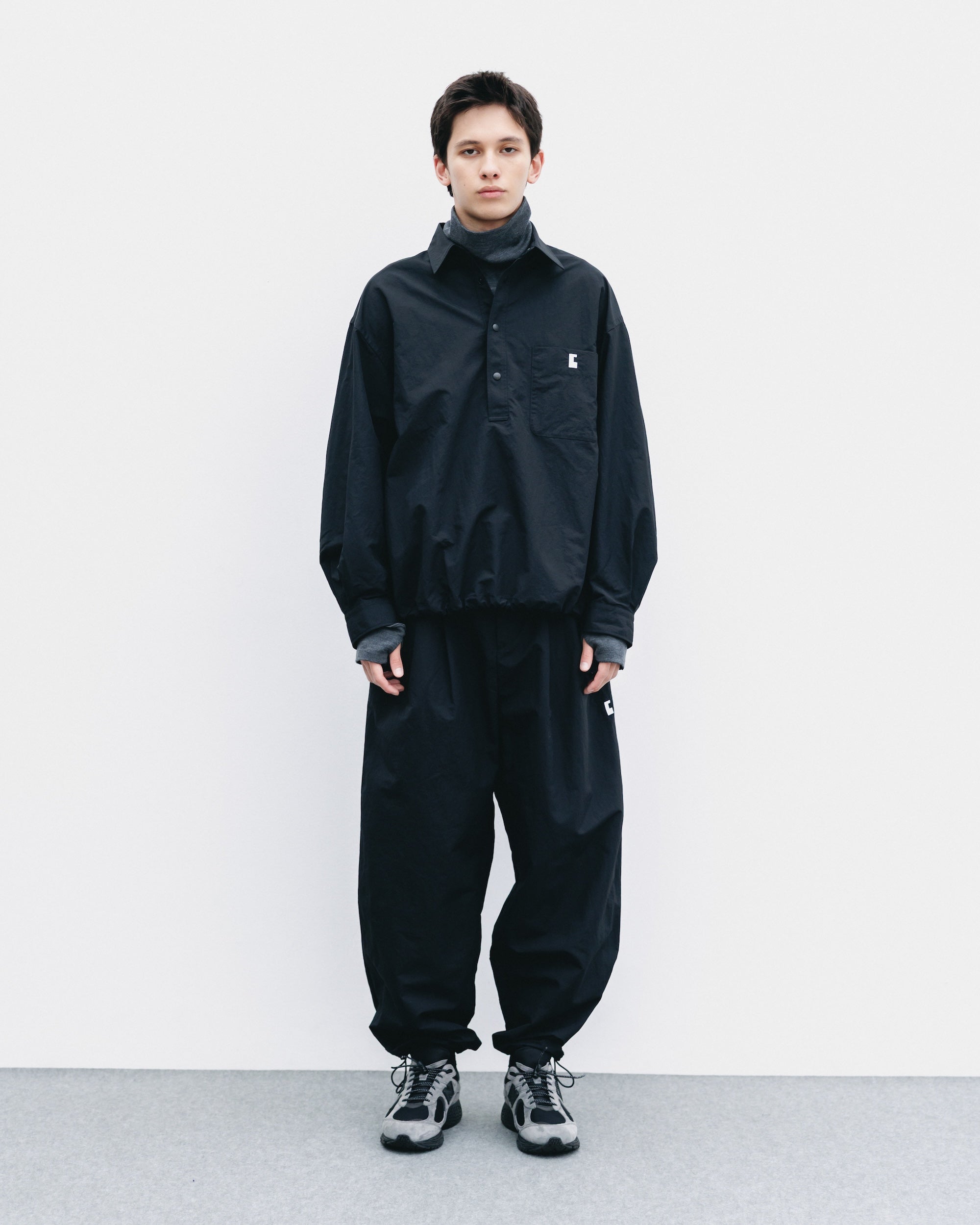 【10.25 SAT 20:00- IN STOCK】ACTIVE CITY UNIFORM WIDE TAPERED PANTS (BLACK)