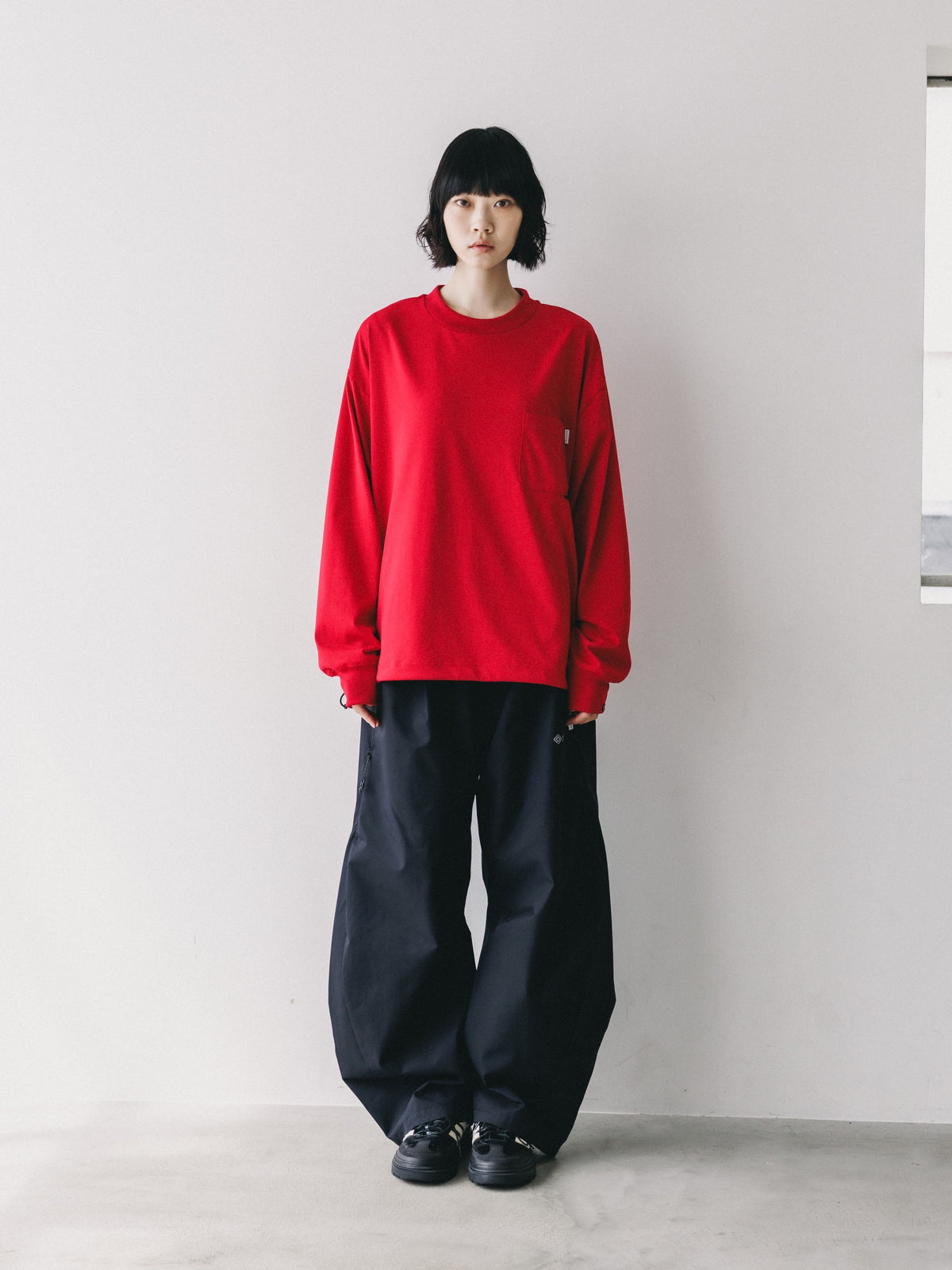 【10.17 SAT 20:00- IN STOCK】 TECH POCKET L/S T-SHIRT (RED)