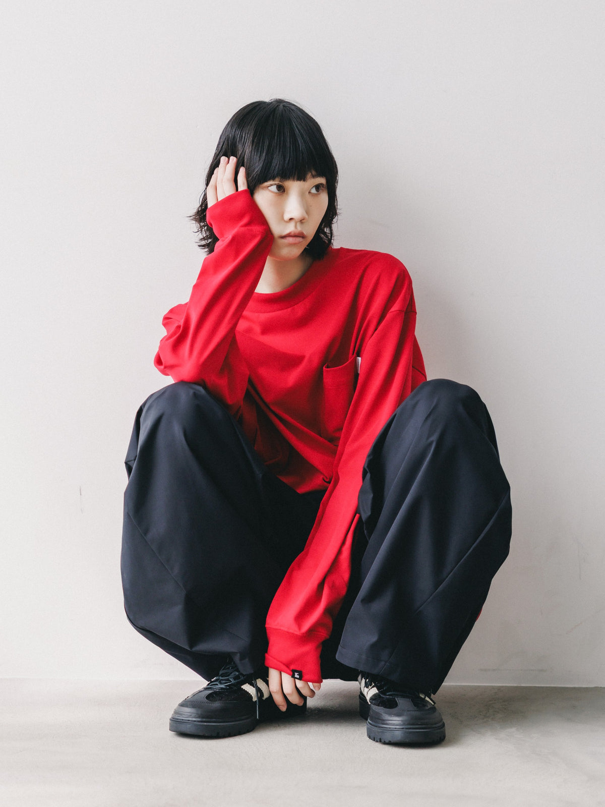 【10.17 SAT 20:00- IN STOCK】 TECH POCKET L/S T-SHIRT (RED)