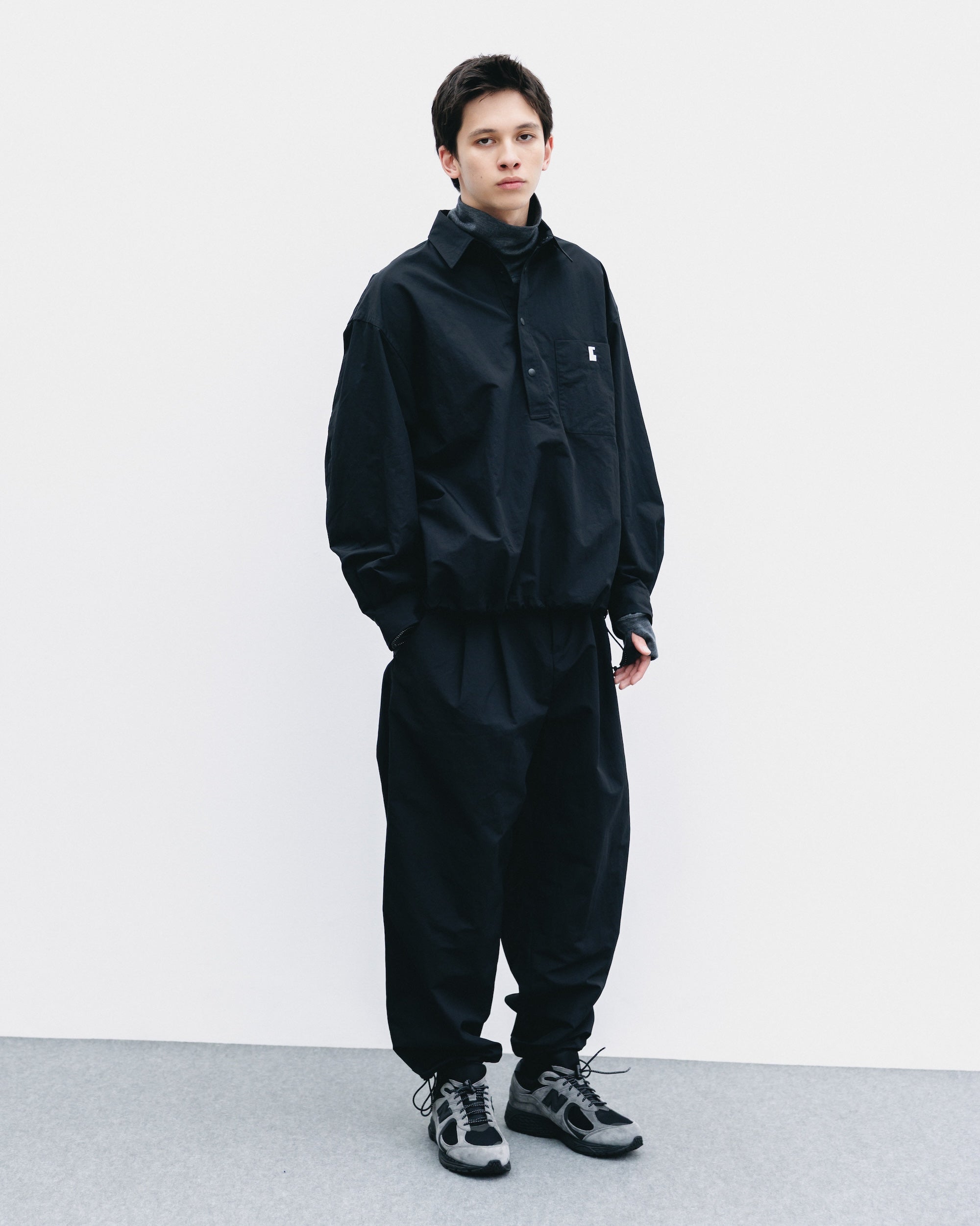 【10.25 SAT 20:00- IN STOCK】ACTIVE CITY UNIFORM WIDE TAPERED PANTS (BLACK)