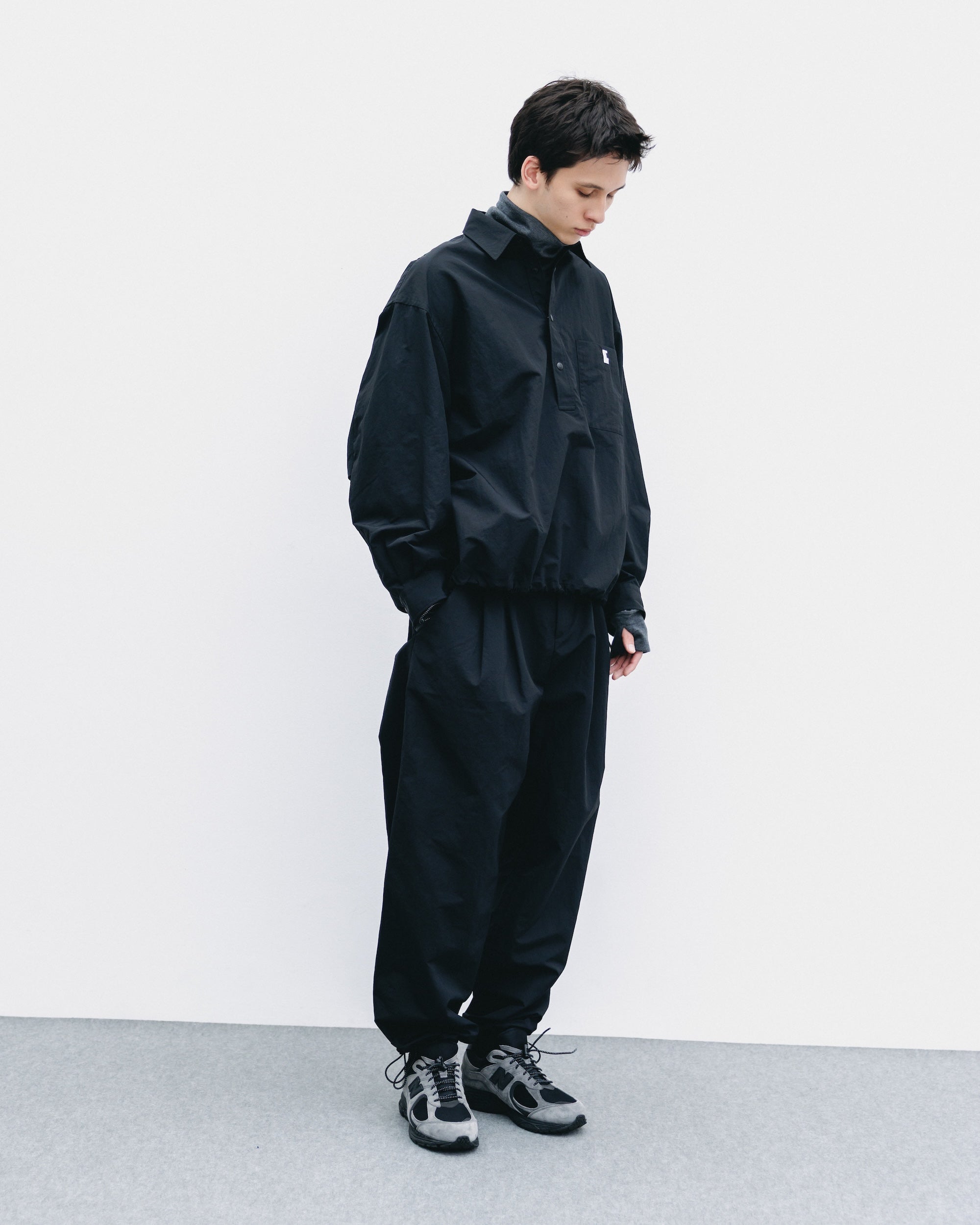 【10.25 SAT 20:00- IN STOCK】ACTIVE CITY UNIFORM WIDE TAPERED PANTS (BLACK)