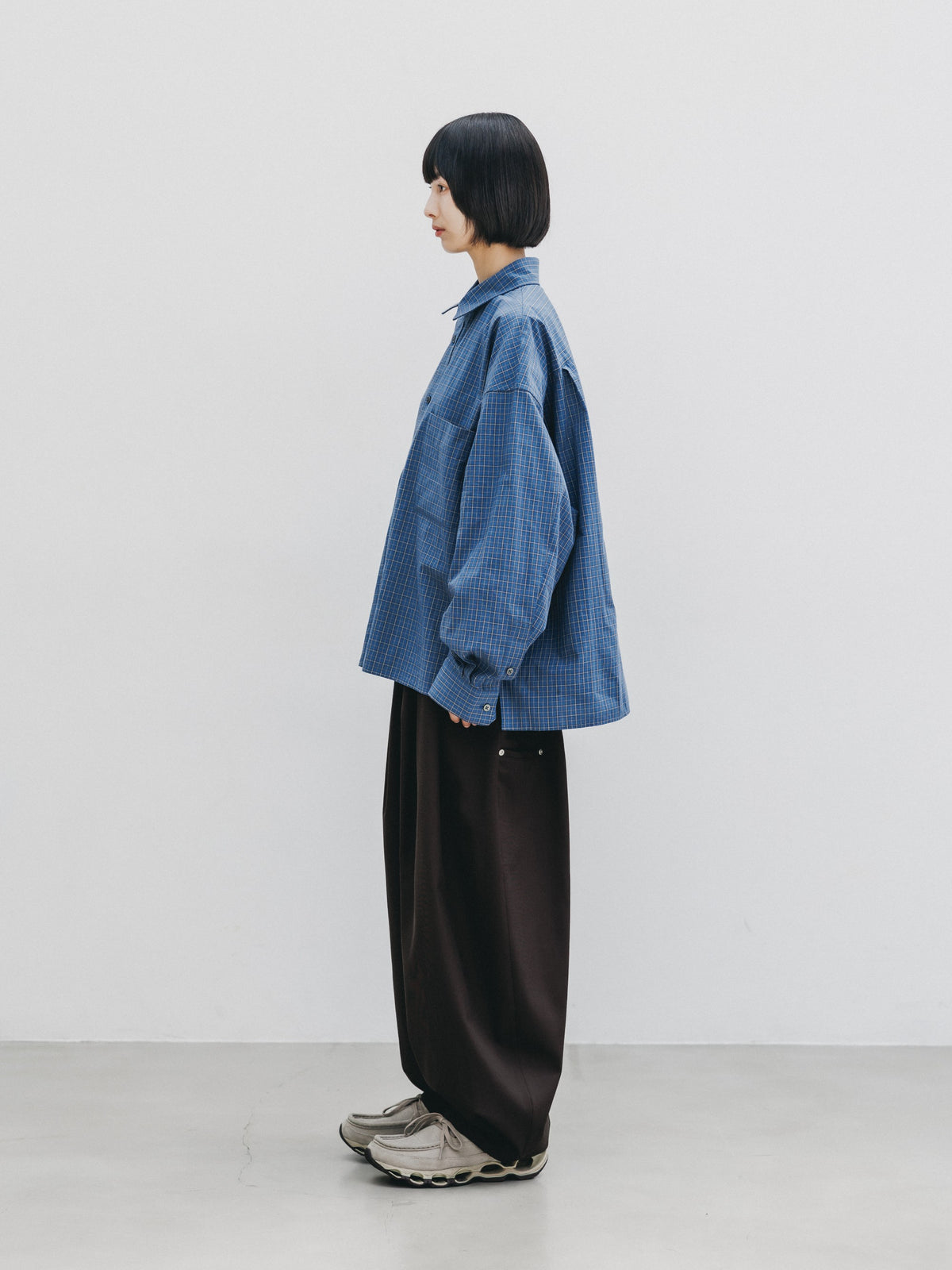【10.14 WED 20:00- IN STOCK】 MINI CHECK EVERYDAY BOX FIT L/S SHIRT (BLUE MINI CHECK)