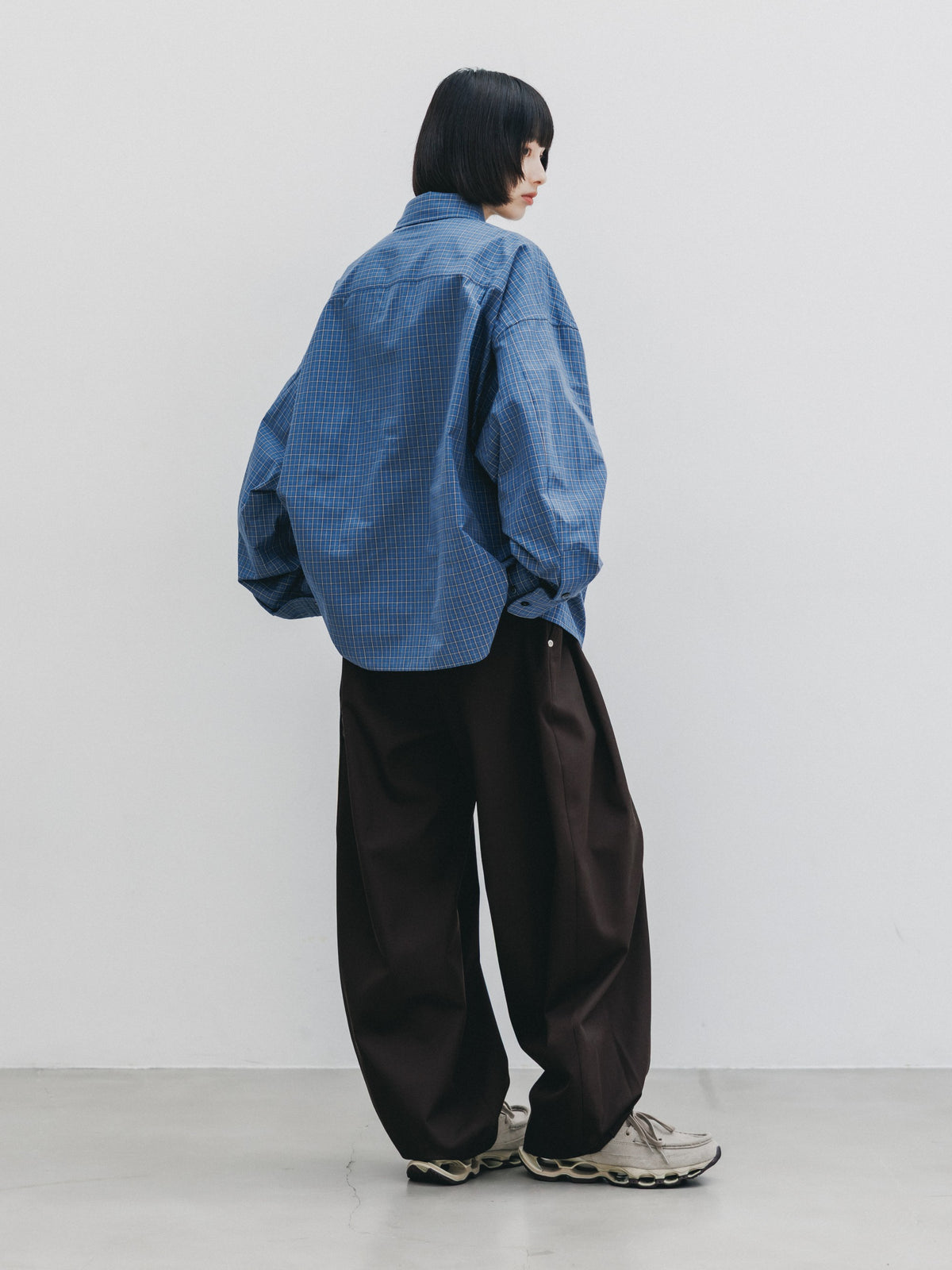 【10.14 WED 20:00- IN STOCK】 MINI CHECK EVERYDAY BOX FIT L/S SHIRT (BLUE MINI CHECK)