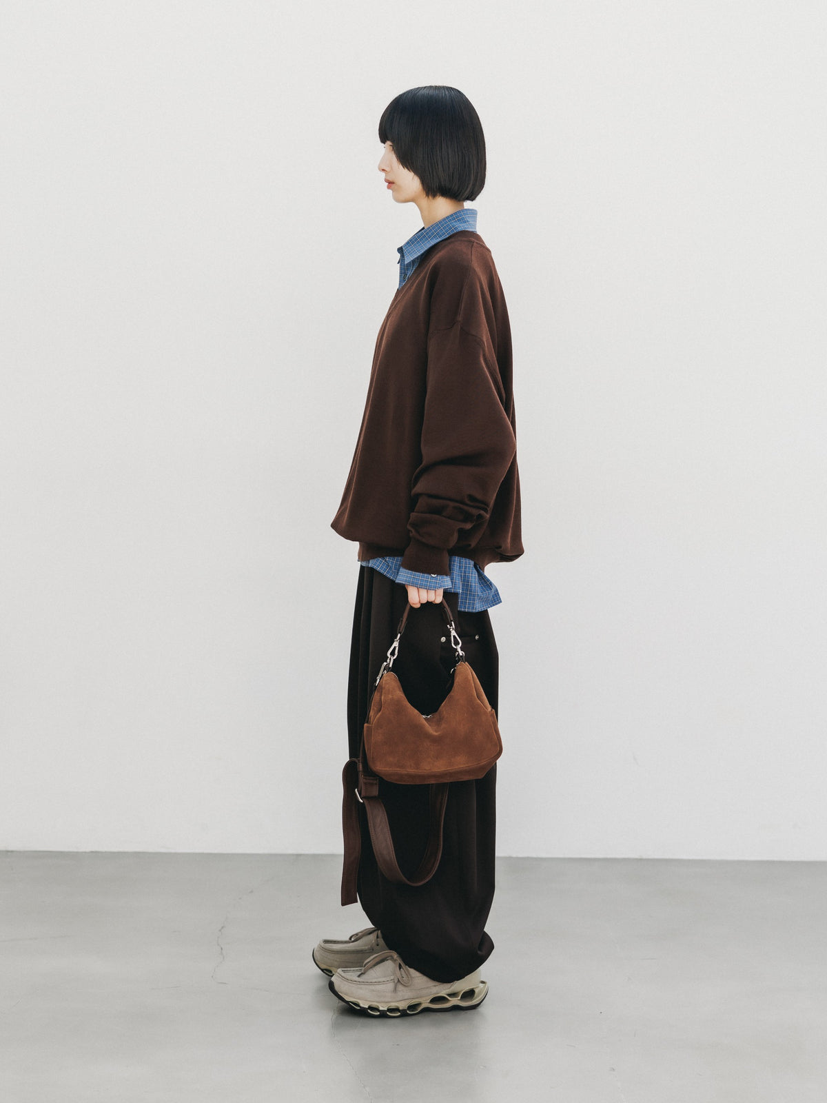【10.31 SAT 20:00- IN STOCK】 12G WOOL V-NECK KNIT PULLOVER (BROWN)