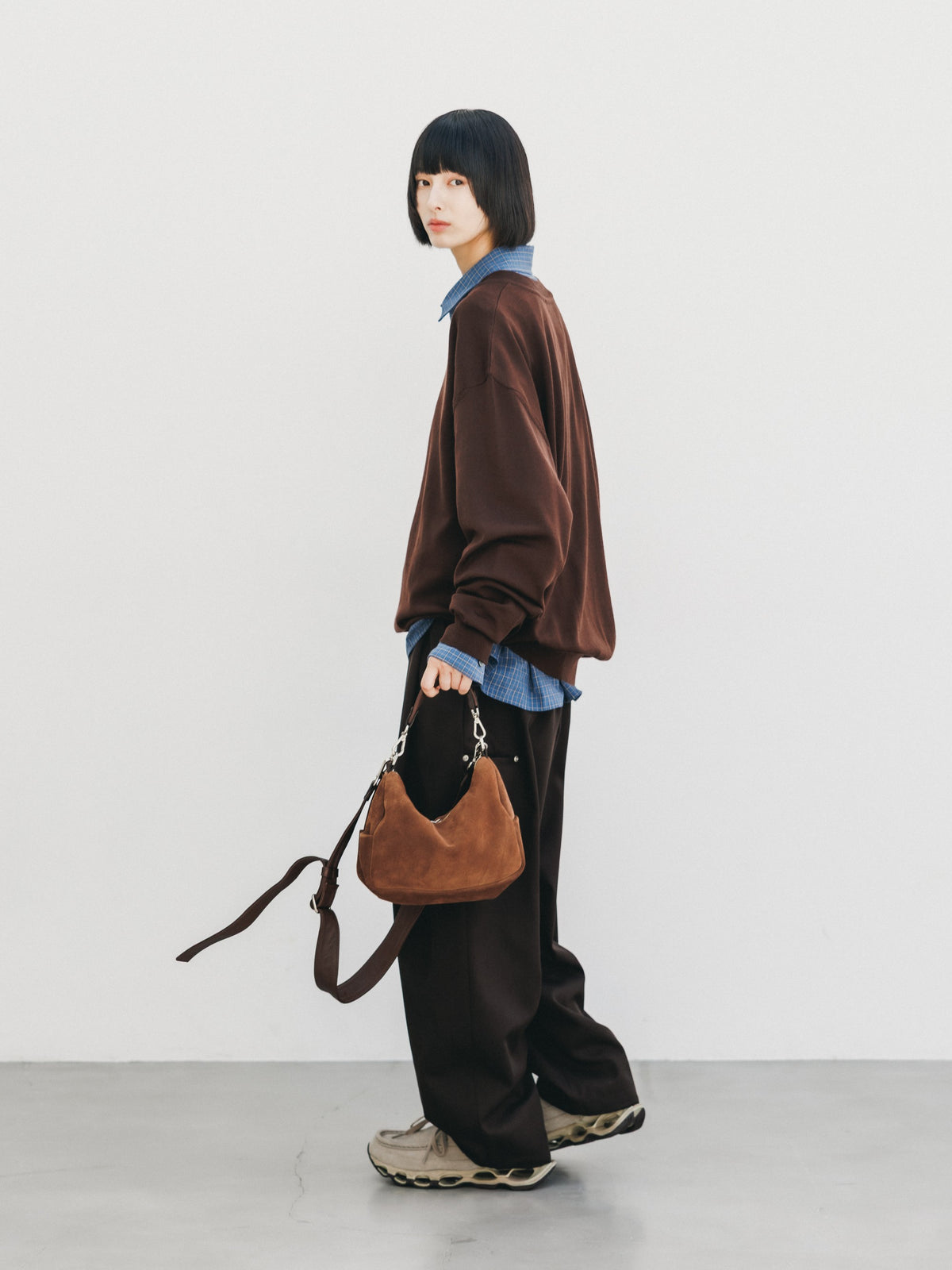 【10.31 SAT 20:00- IN STOCK】 12G WOOL V-NECK KNIT PULLOVER (BROWN)