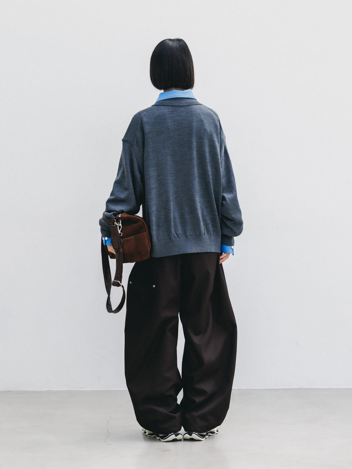 【10.21 WED 20:00- IN STOCK】 12G WOOL KNIT COLLARED CARDIGAN (GRAY)