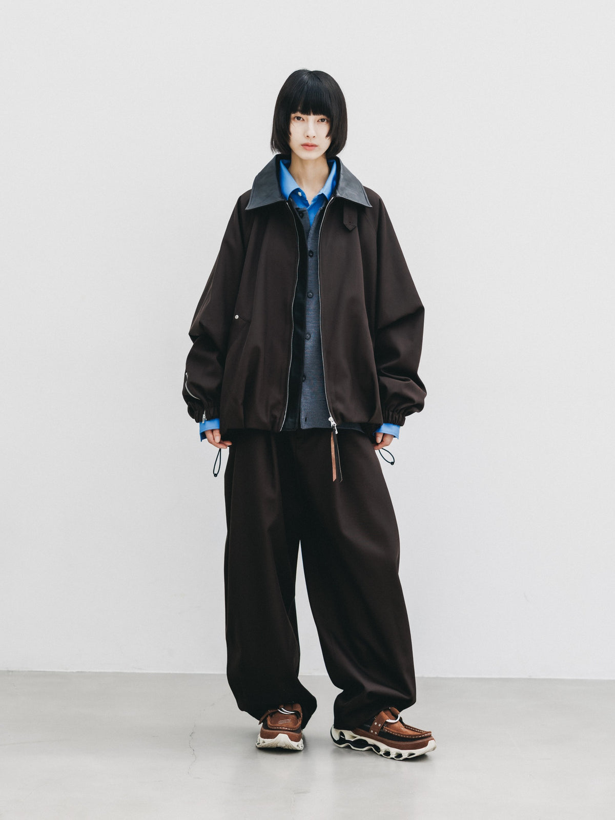 【10.7 WED 20:00- IN STOCK】 WOOL KERSEY CITY UTILITY BALLOON JACKET (BROWN)