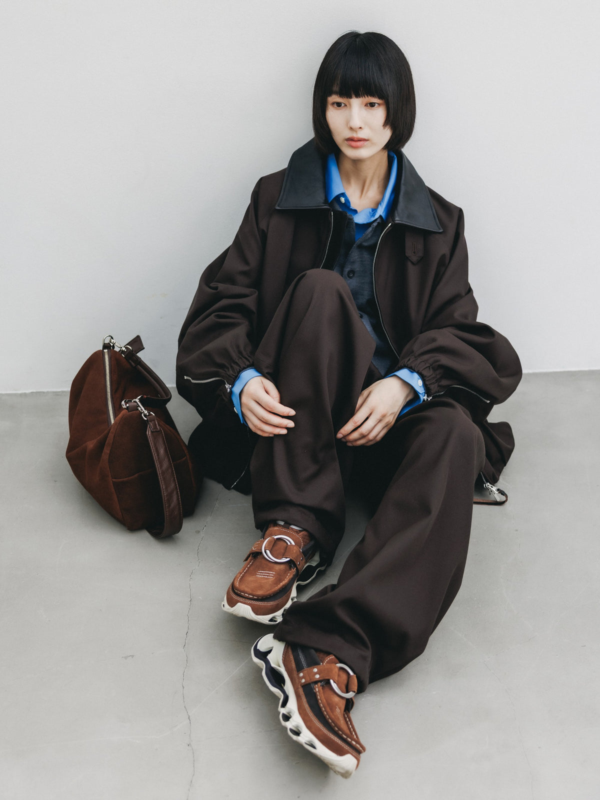 【10.7 WED 20:00- IN STOCK】 WOOL KERSEY CITY UTILITY BALLOON JACKET (BROWN)