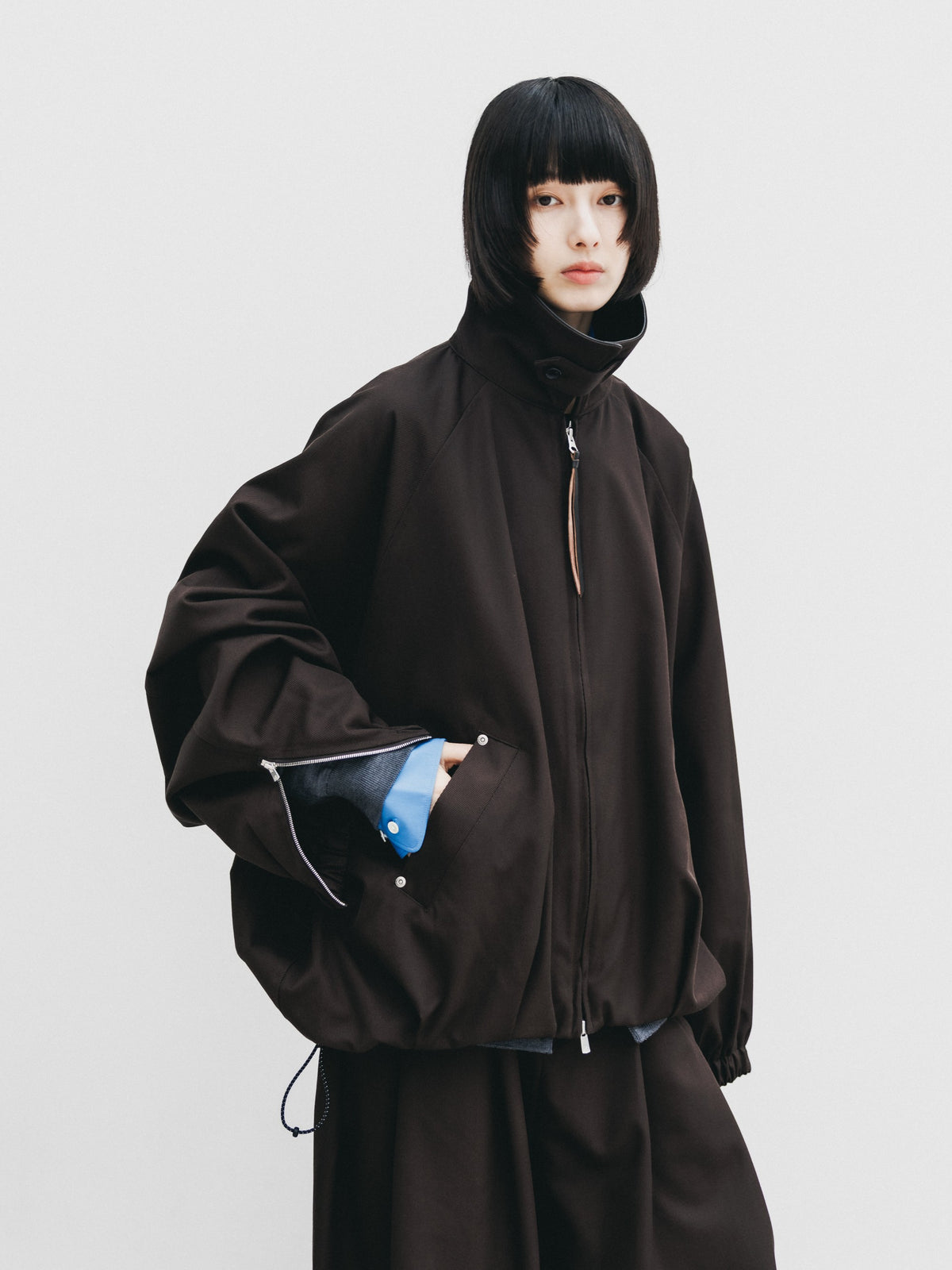 【10.7 WED 20:00- IN STOCK】 WOOL KERSEY CITY UTILITY BALLOON JACKET (BROWN)