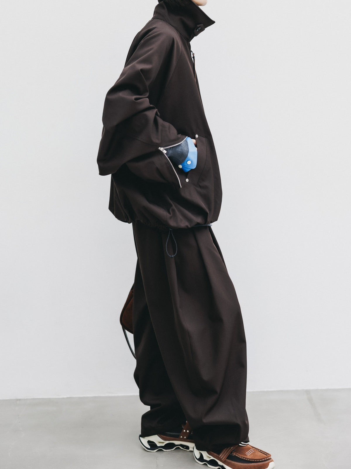 【10.7 WED 20:00- IN STOCK】 WOOL KERSEY CITY UTILITY BALLOON JACKET (BROWN)